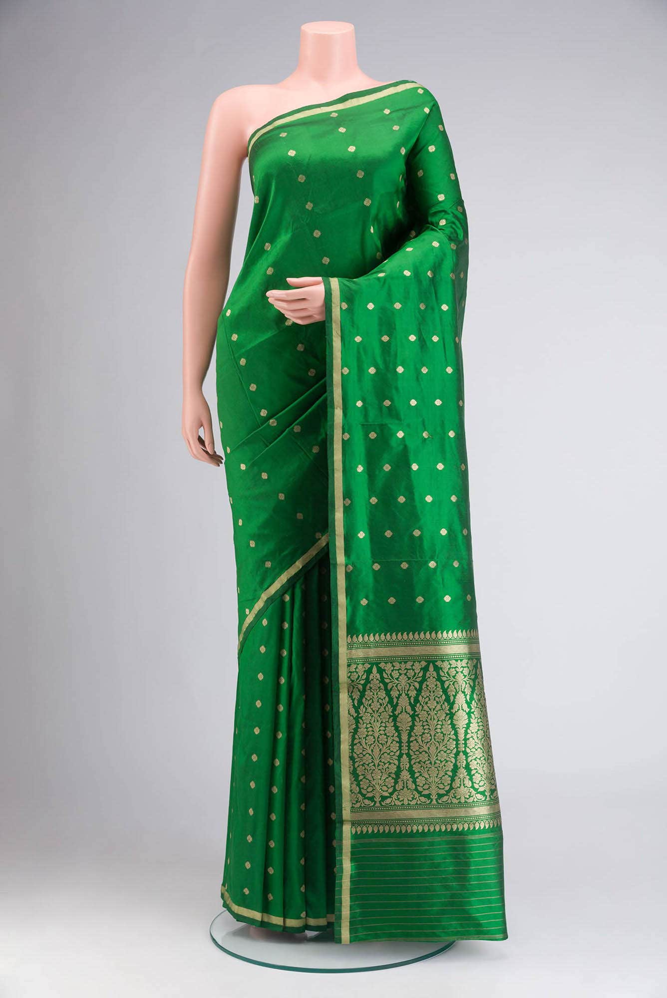 Green Banarasi Katan Silk Saree