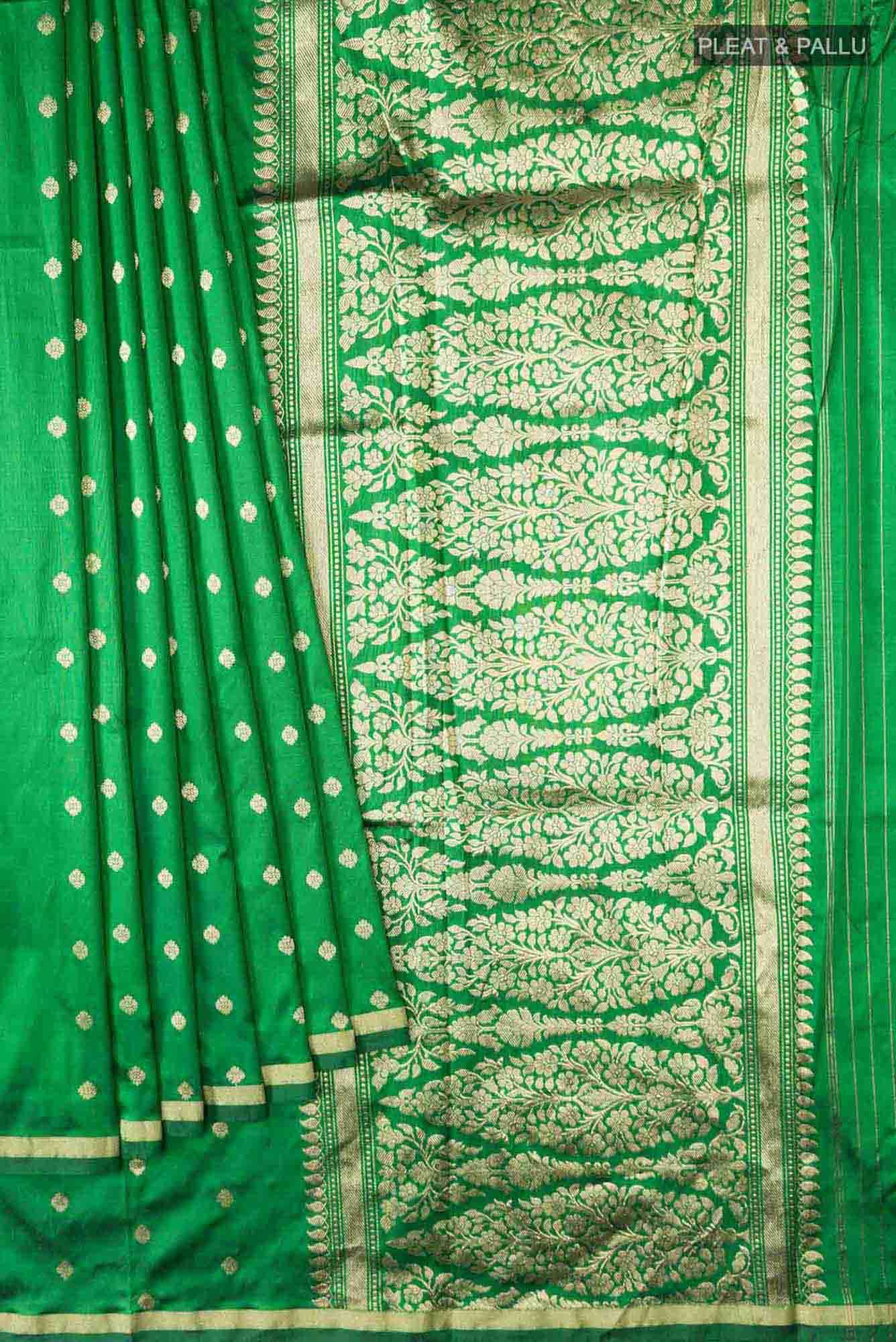 Green Banarasi Katan Silk Saree