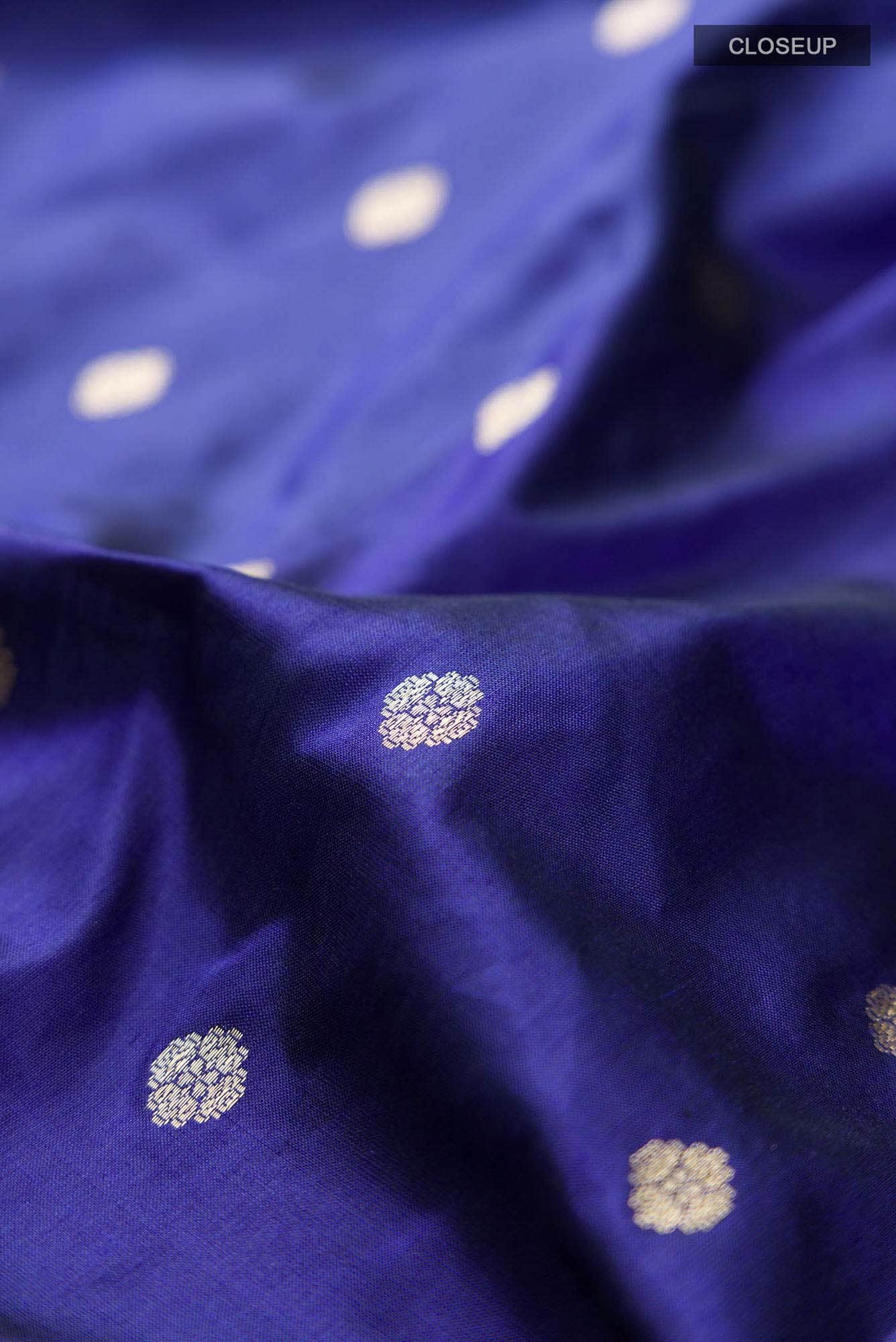 Blue Banarasi Katan Silk Saree