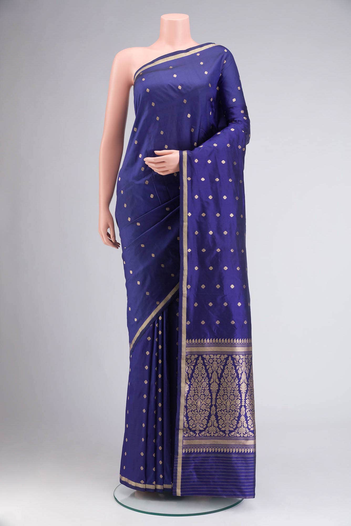 Blue Banarasi Katan Silk Saree