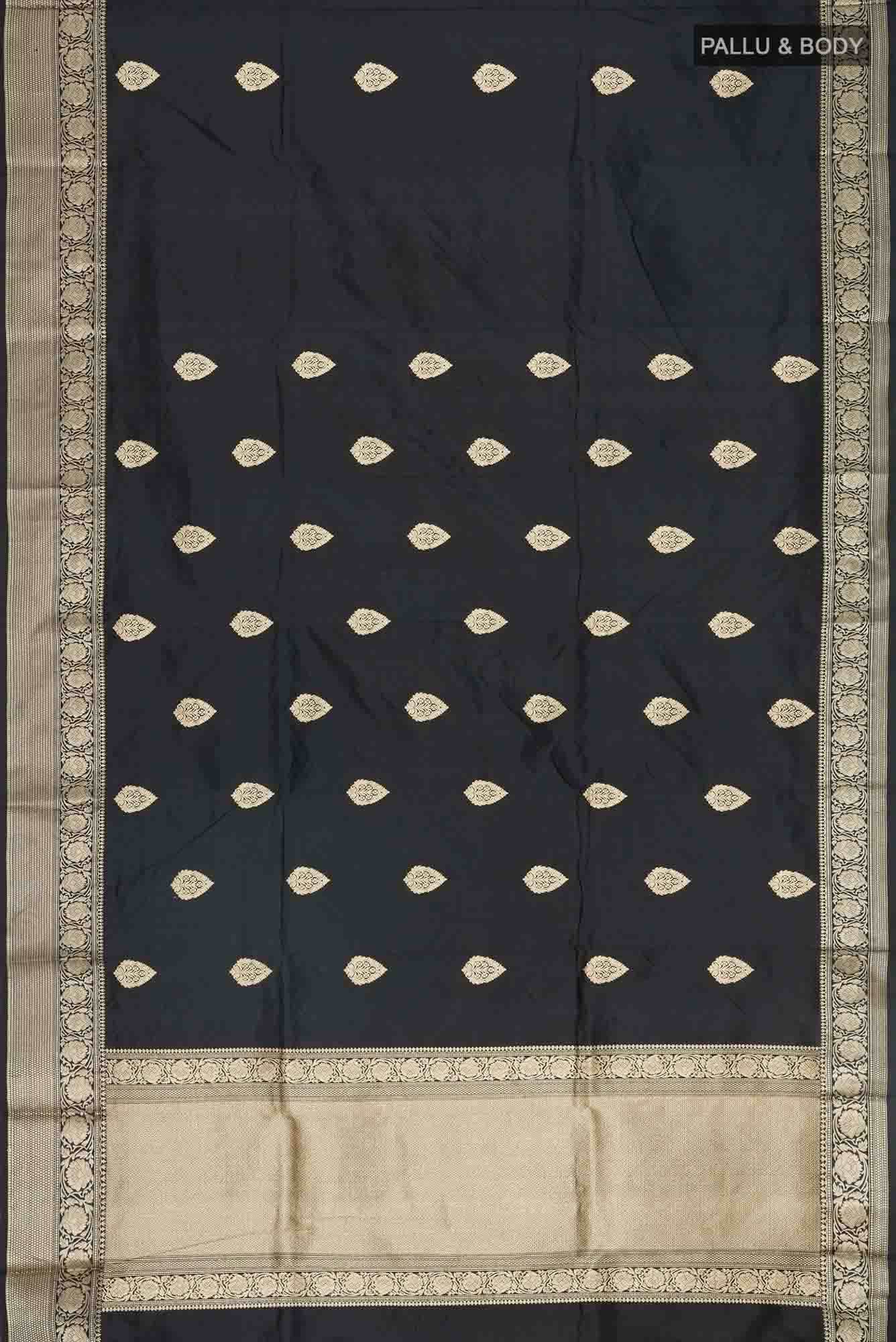 Black Banarasi Katan Silk Saree