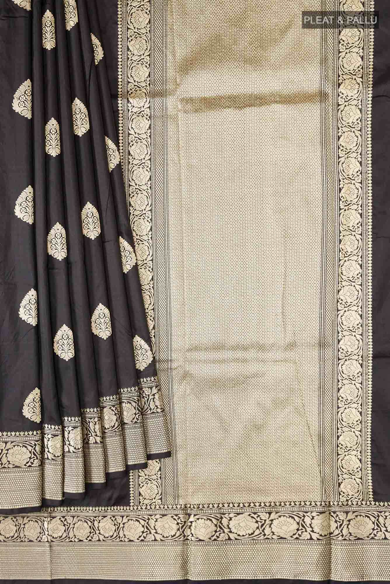 Black Banarasi Katan Silk Saree
