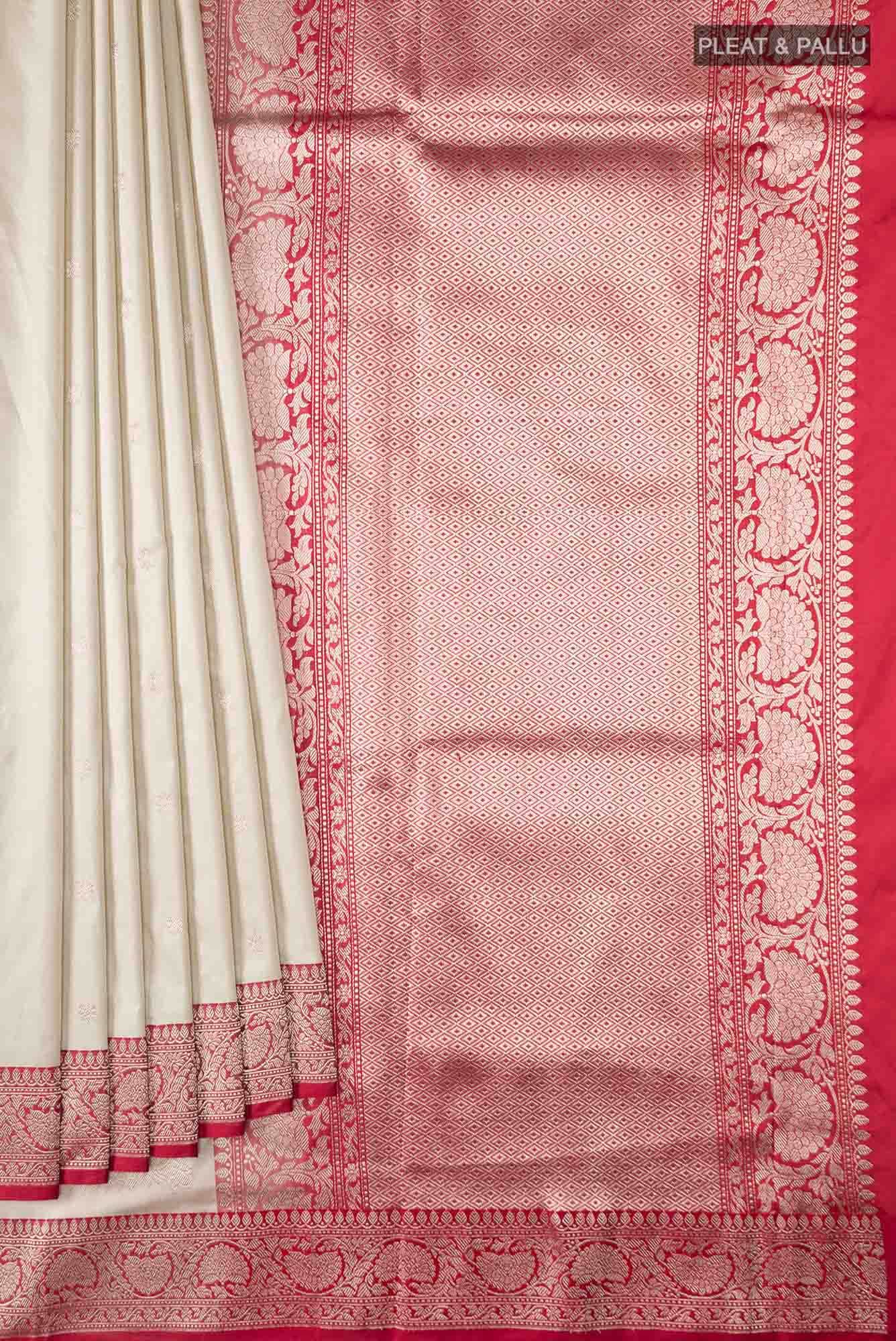 Beige Baluchari Silk Saree