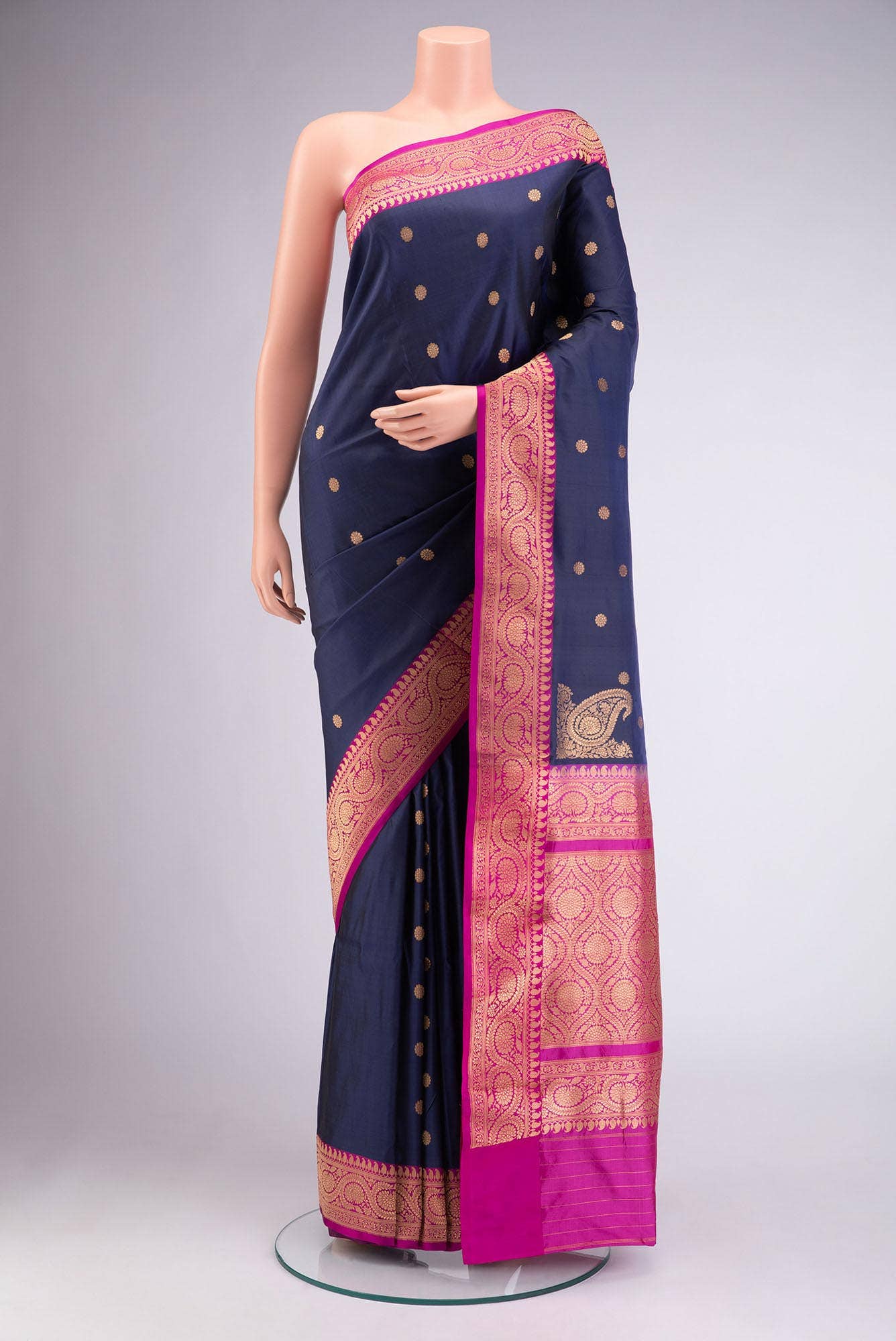 Blue Banarasi Katan Silk Saree