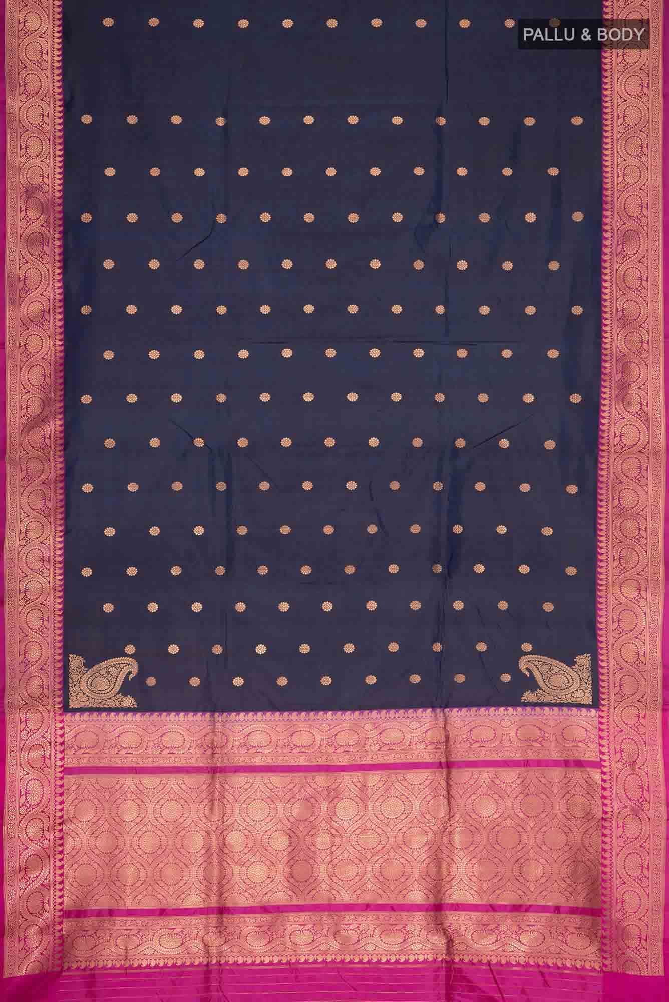 Blue Banarasi Katan Silk Saree