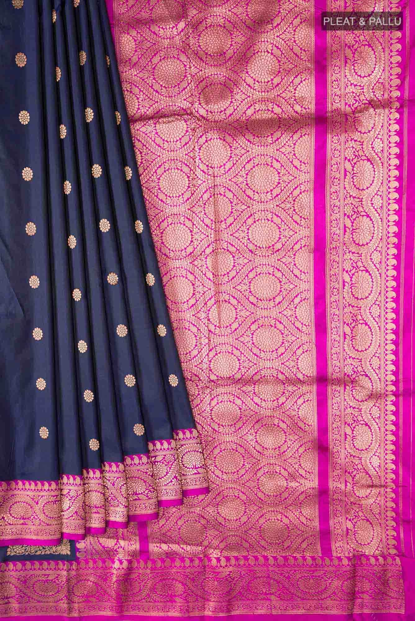 Blue Banarasi Katan Silk Saree