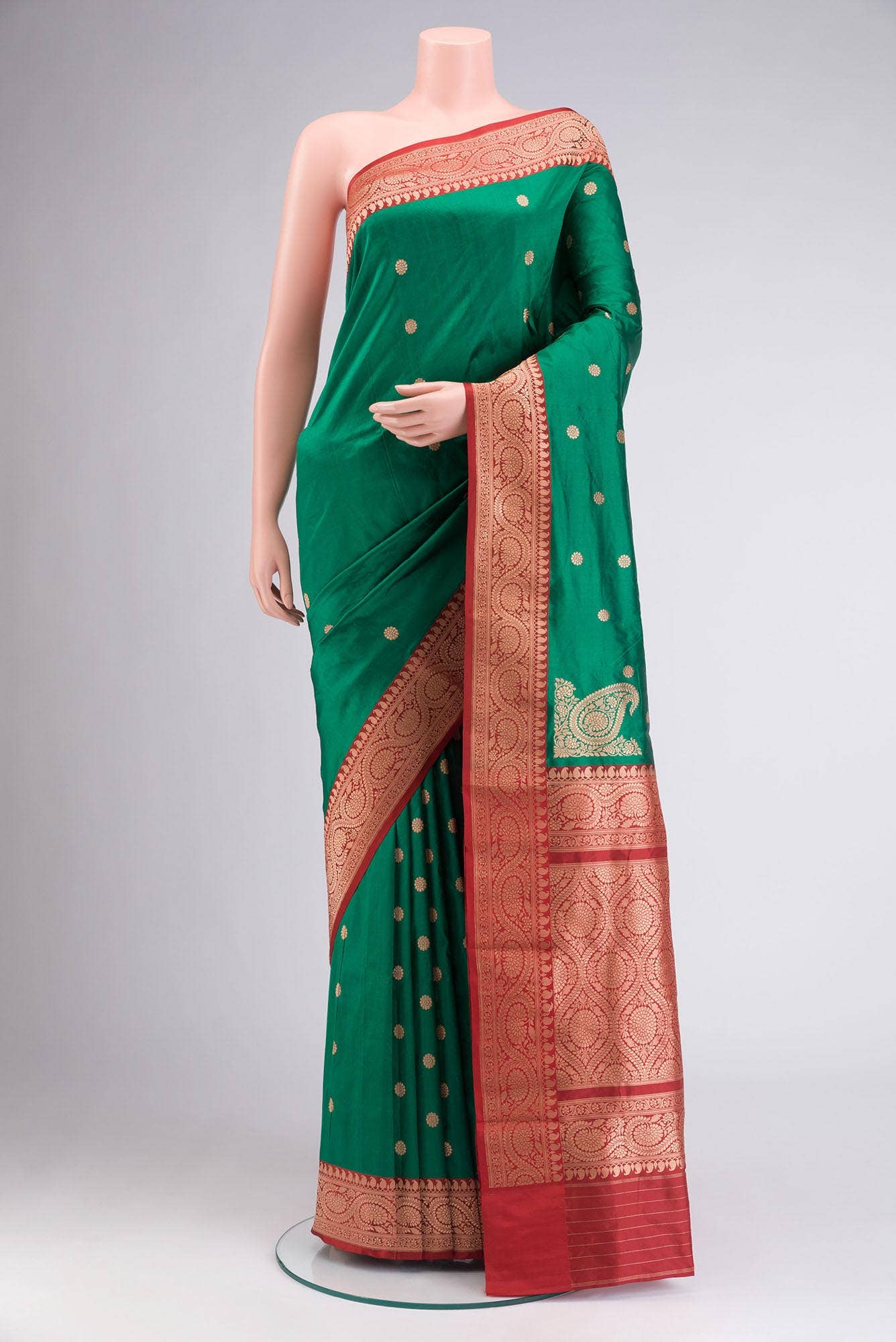 Green Banarasi Katan Silk Saree