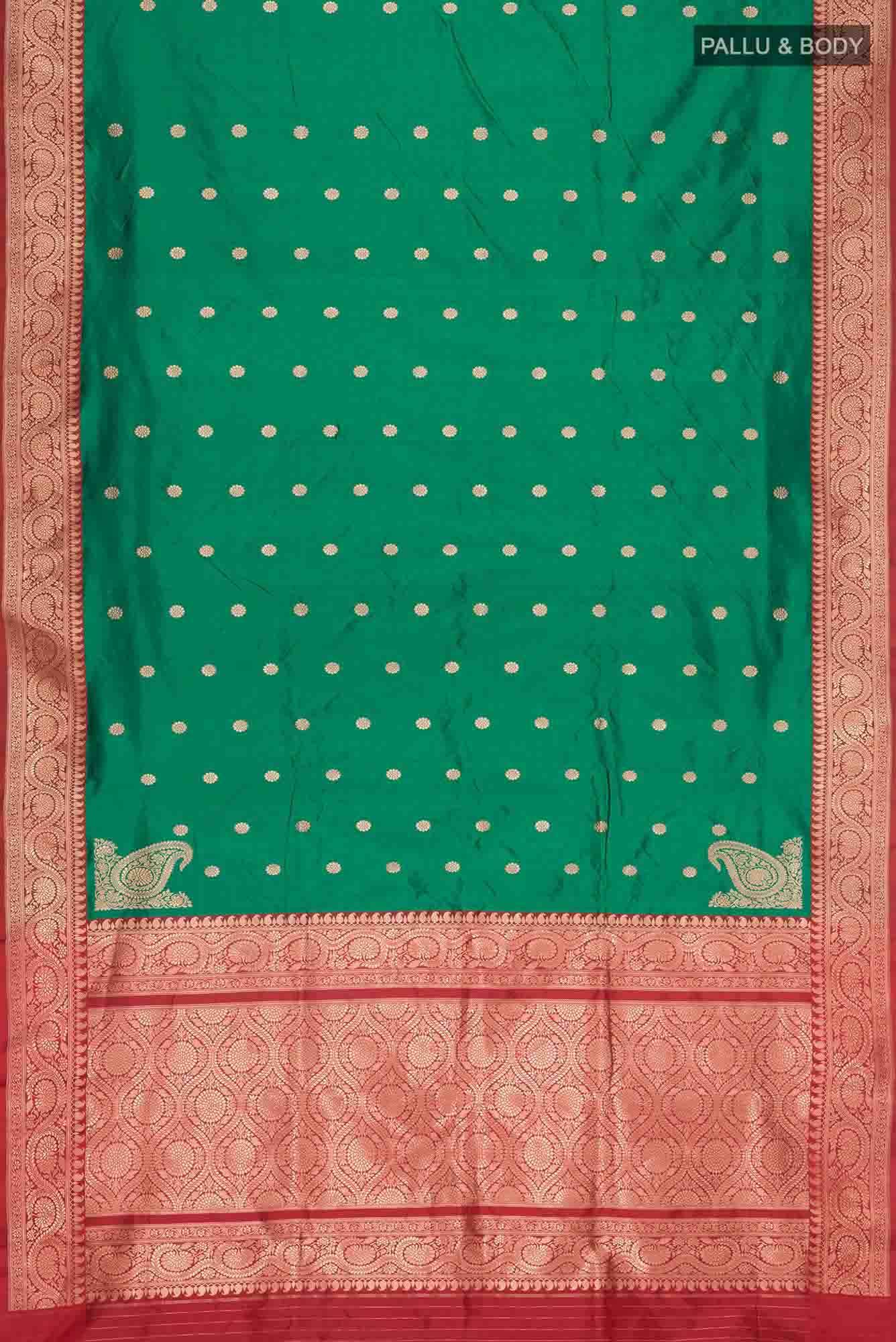Green Banarasi Katan Silk Saree