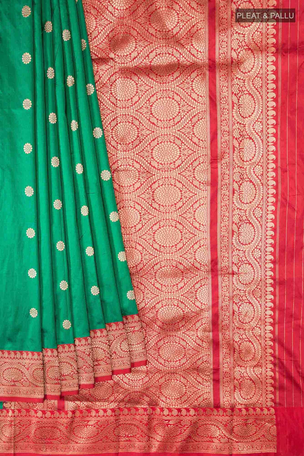 Green Banarasi Katan Silk Saree