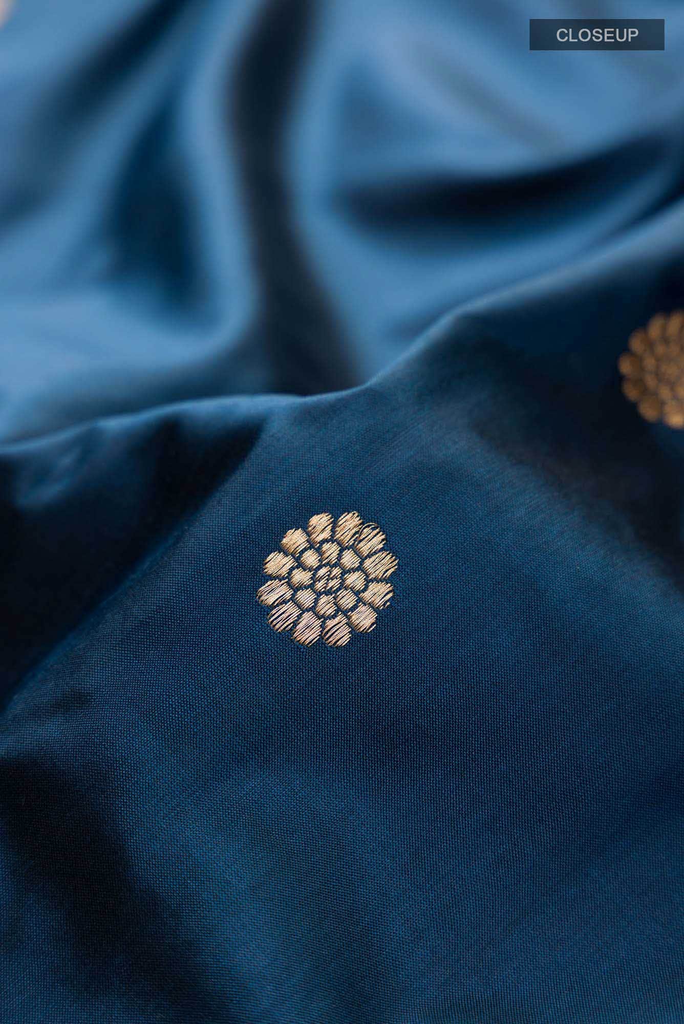 Blue Banarasi Katan Silk Saree