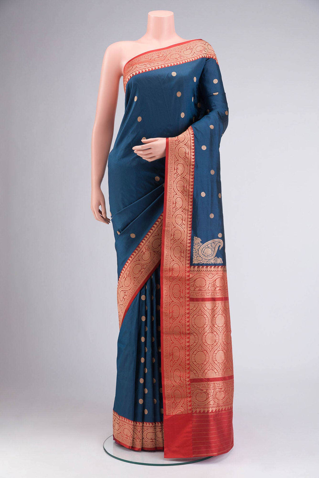 Blue Banarasi Katan Silk Saree