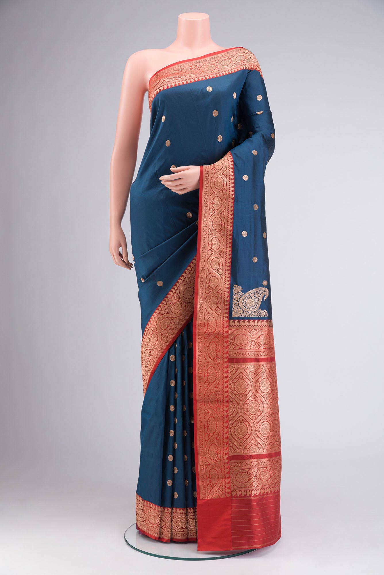 Blue Banarasi Katan Silk Saree
