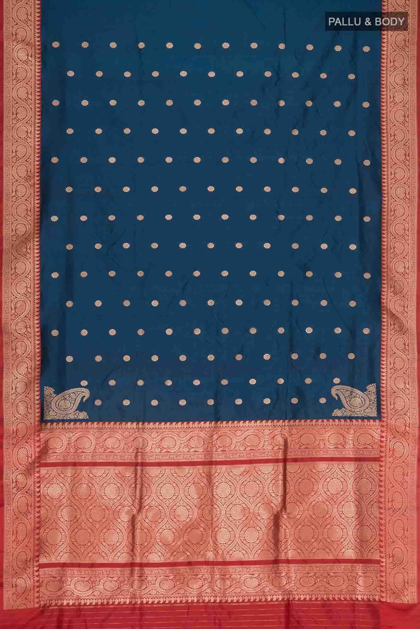 Blue Banarasi Katan Silk Saree