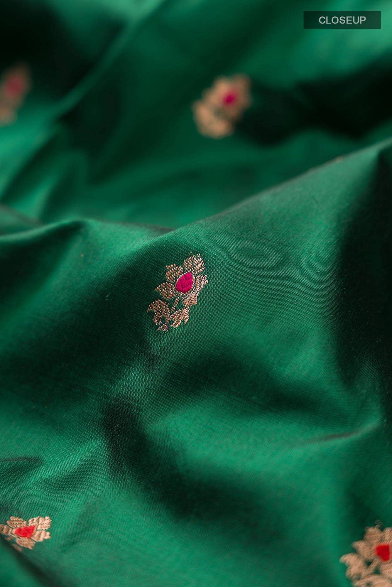 Green Banarasi Katan Silk Saree