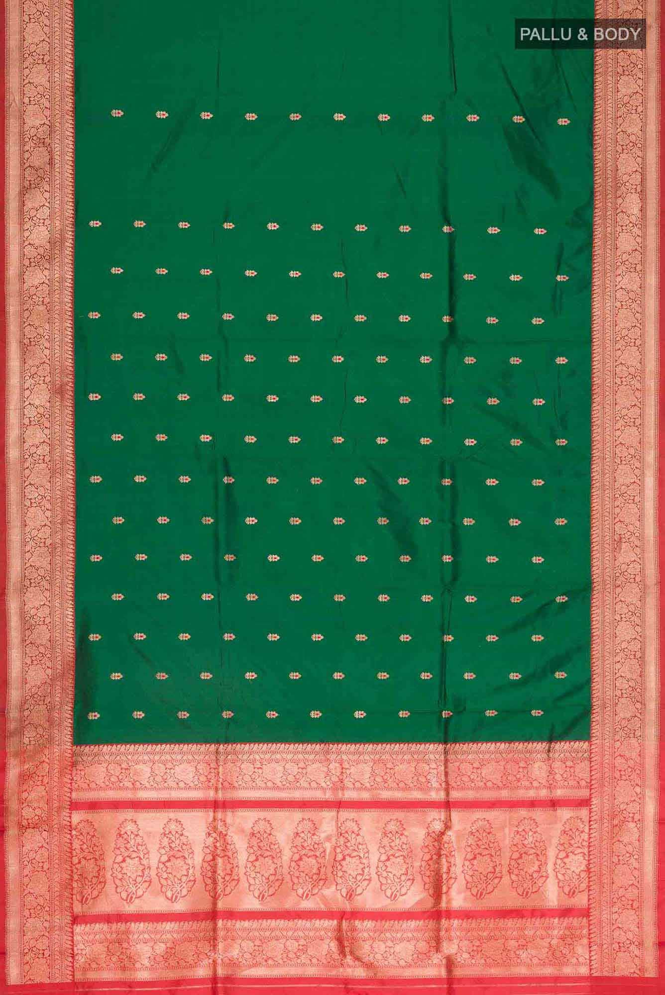 Green Banarasi Katan Silk Saree