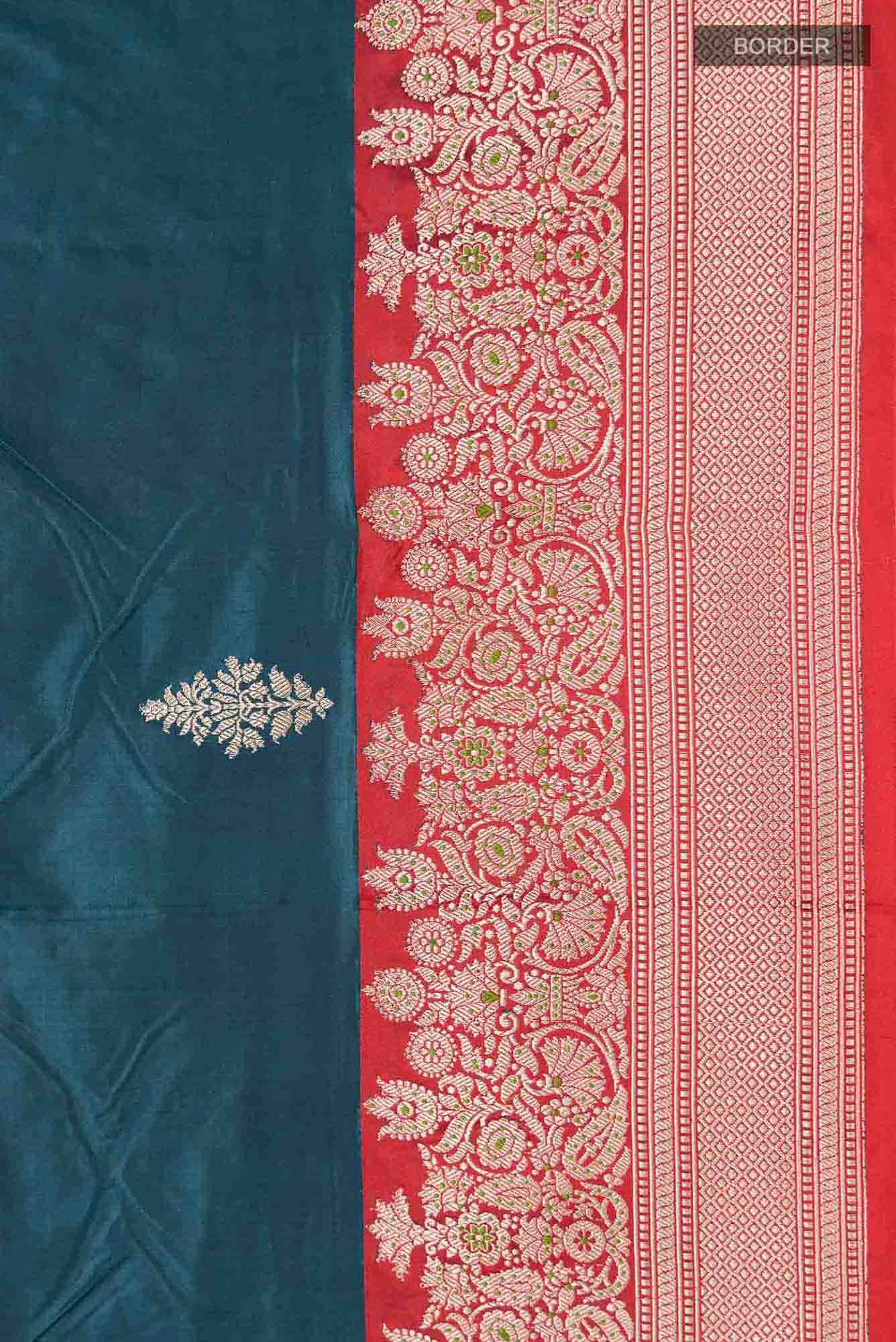 Blue Banarasi Katan Silk Saree