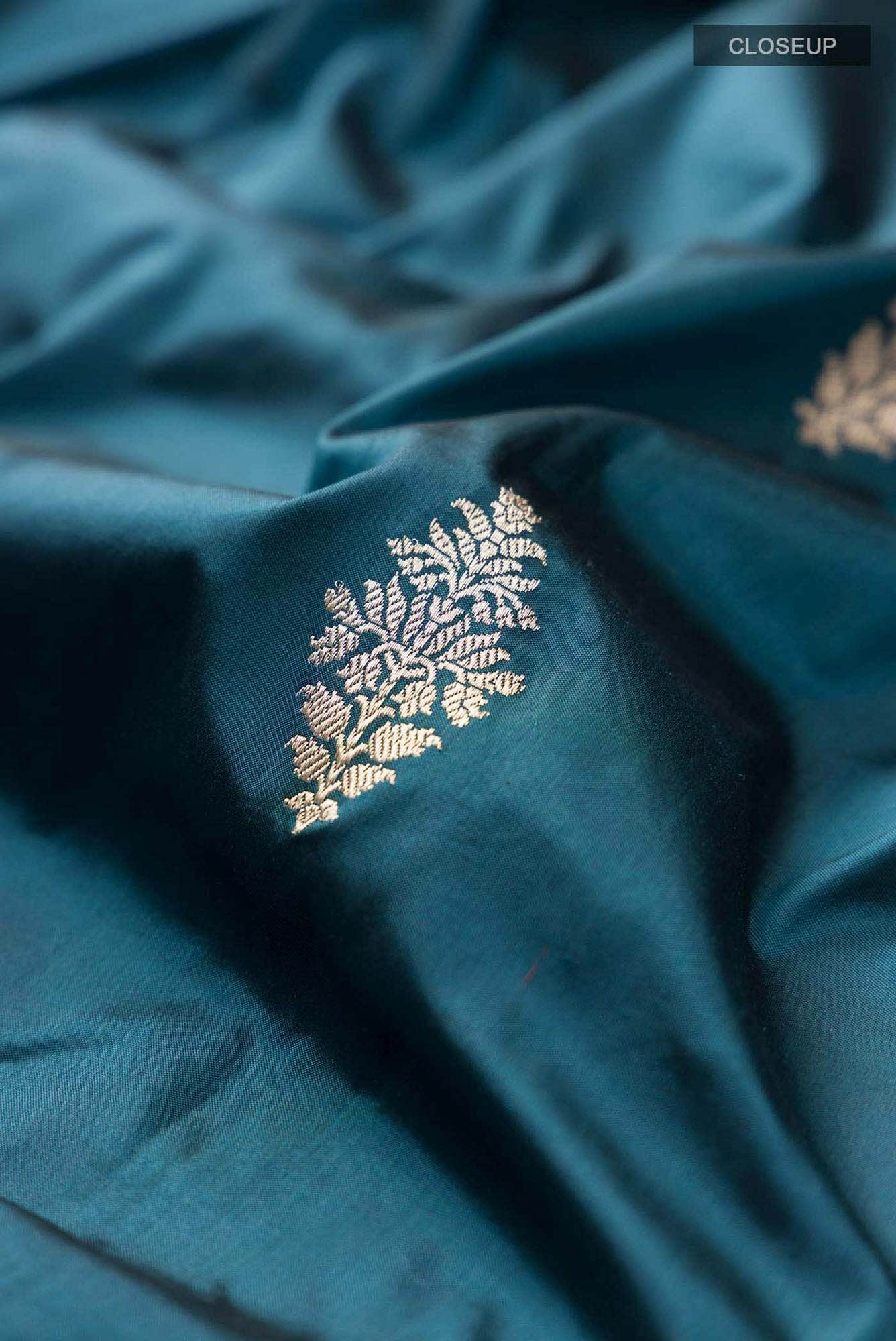 Blue Banarasi Katan Silk Saree