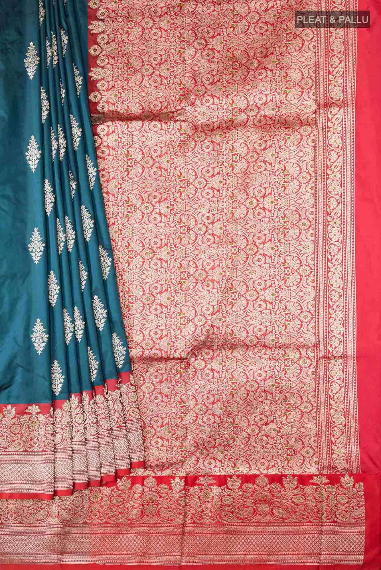 Blue Banarasi Katan Silk Saree