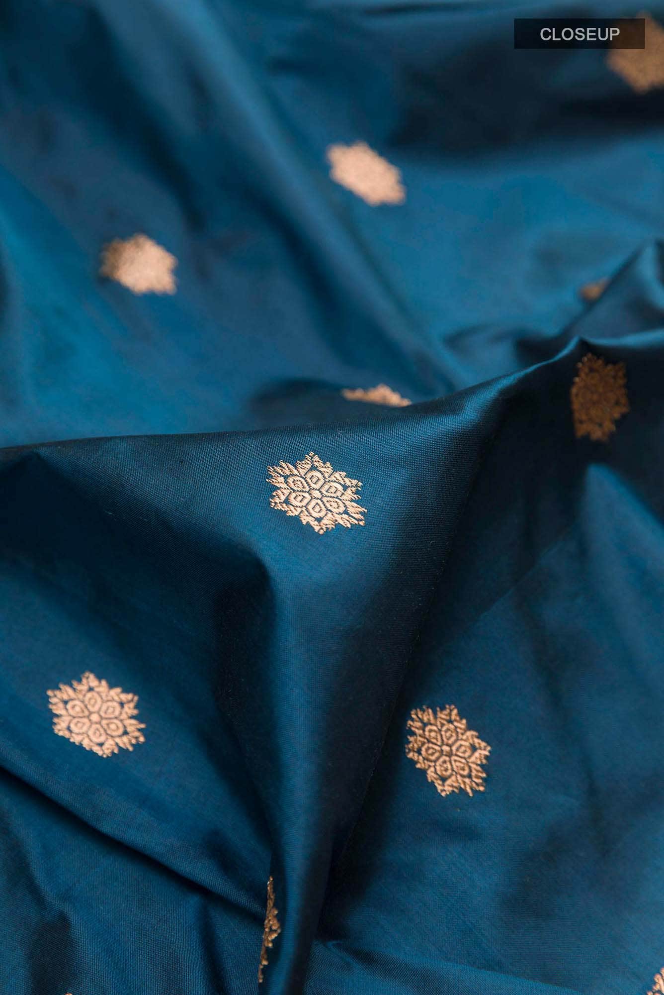 Blue Banarasi Katan Silk Saree