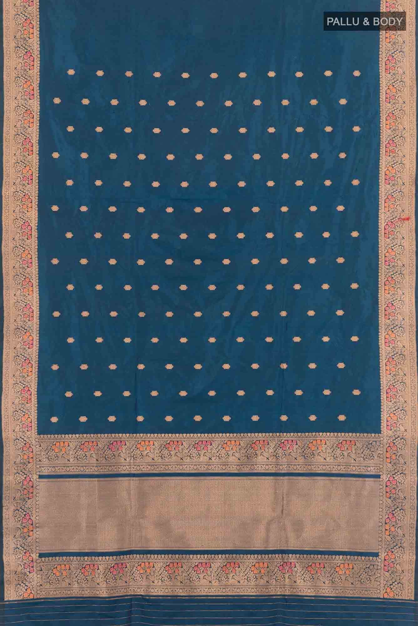 Blue Banarasi Katan Silk Saree