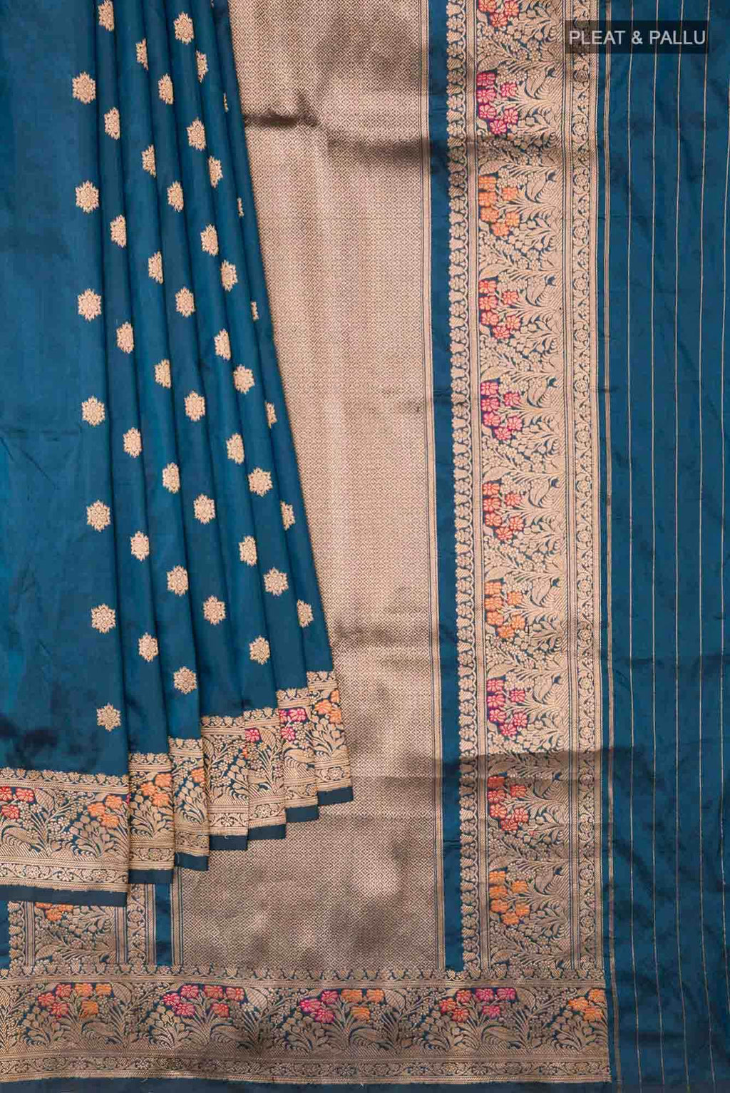 Blue Banarasi Katan Silk Saree