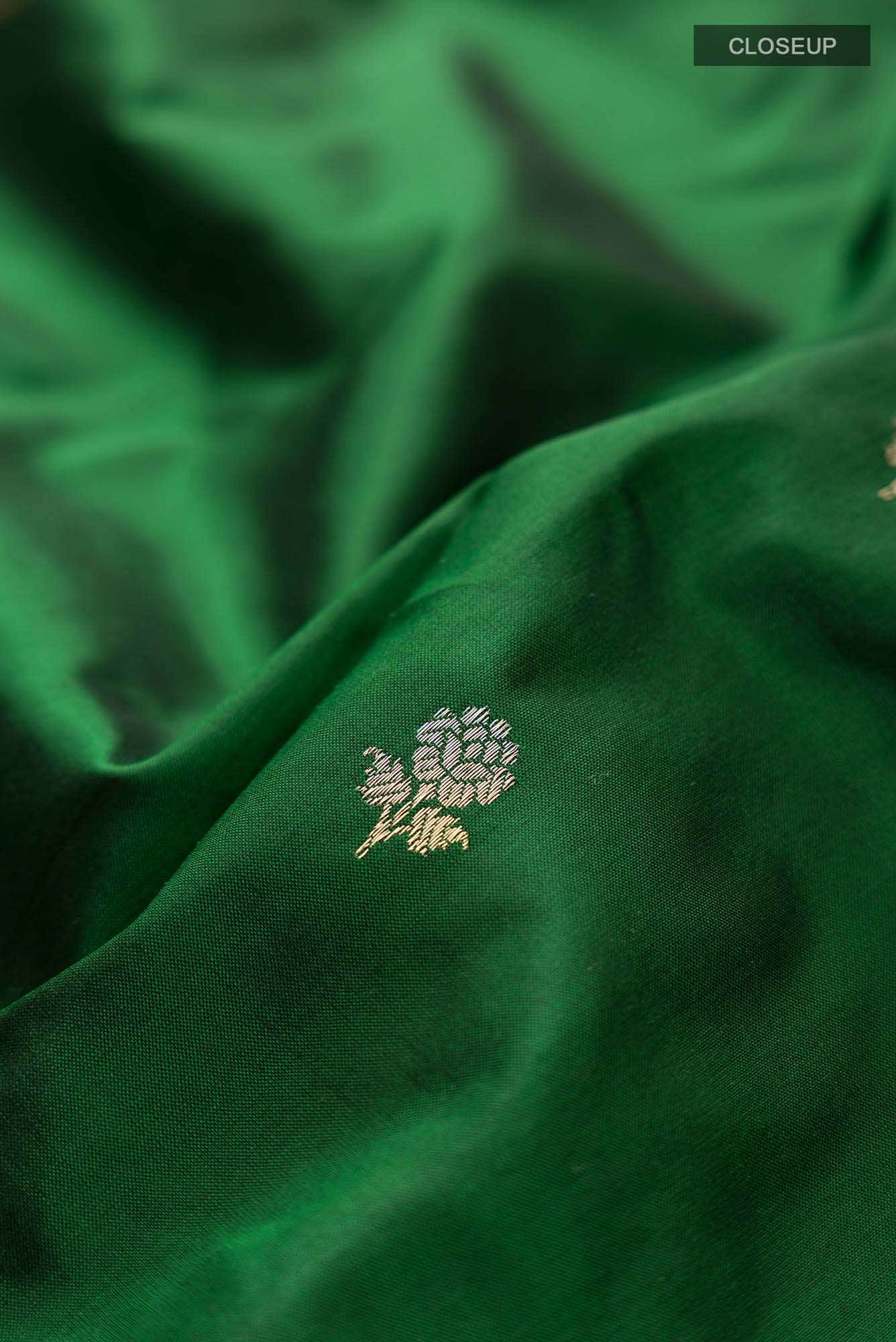 Green Banarasi Katan Silk Saree