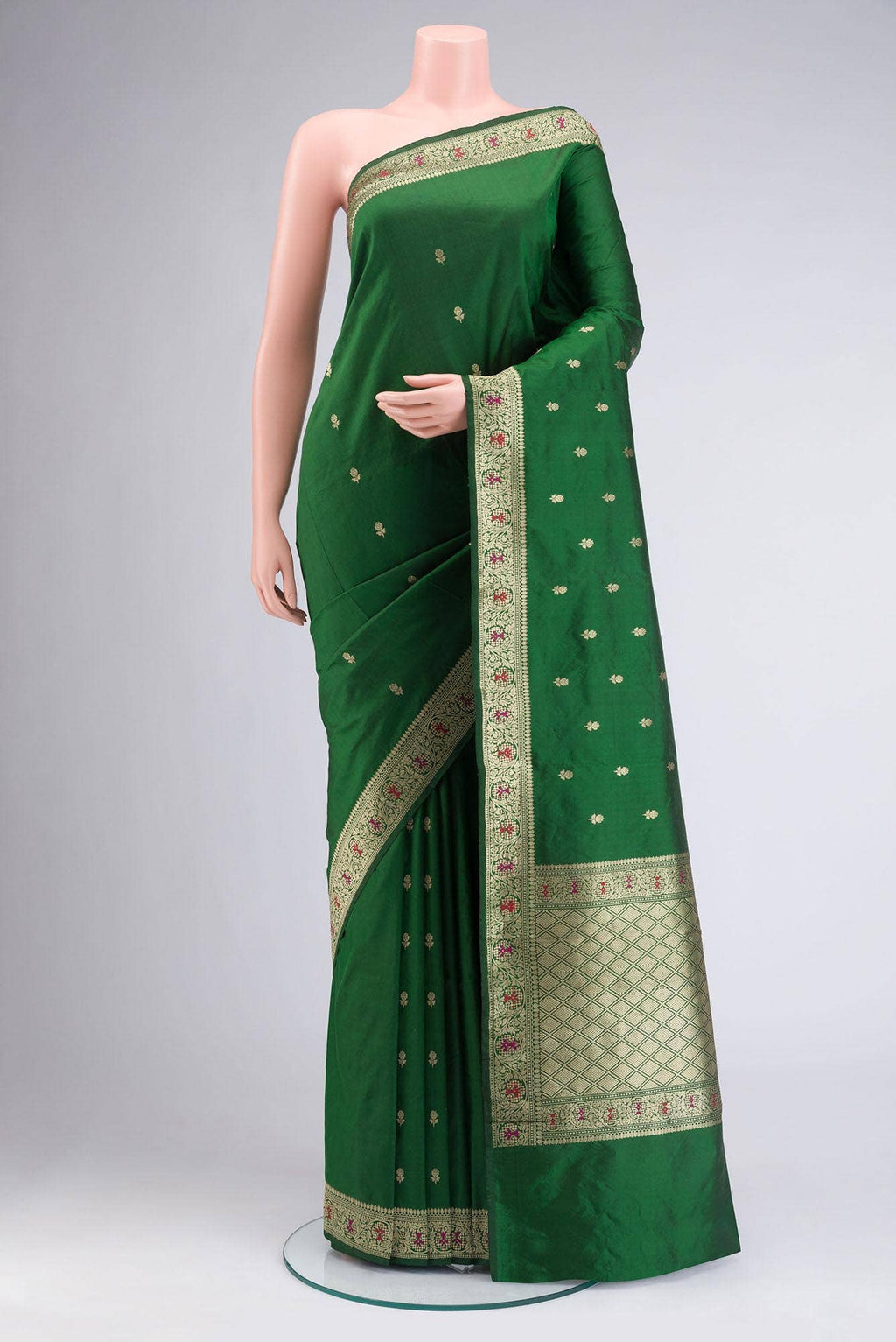Green Banarasi Katan Silk Saree