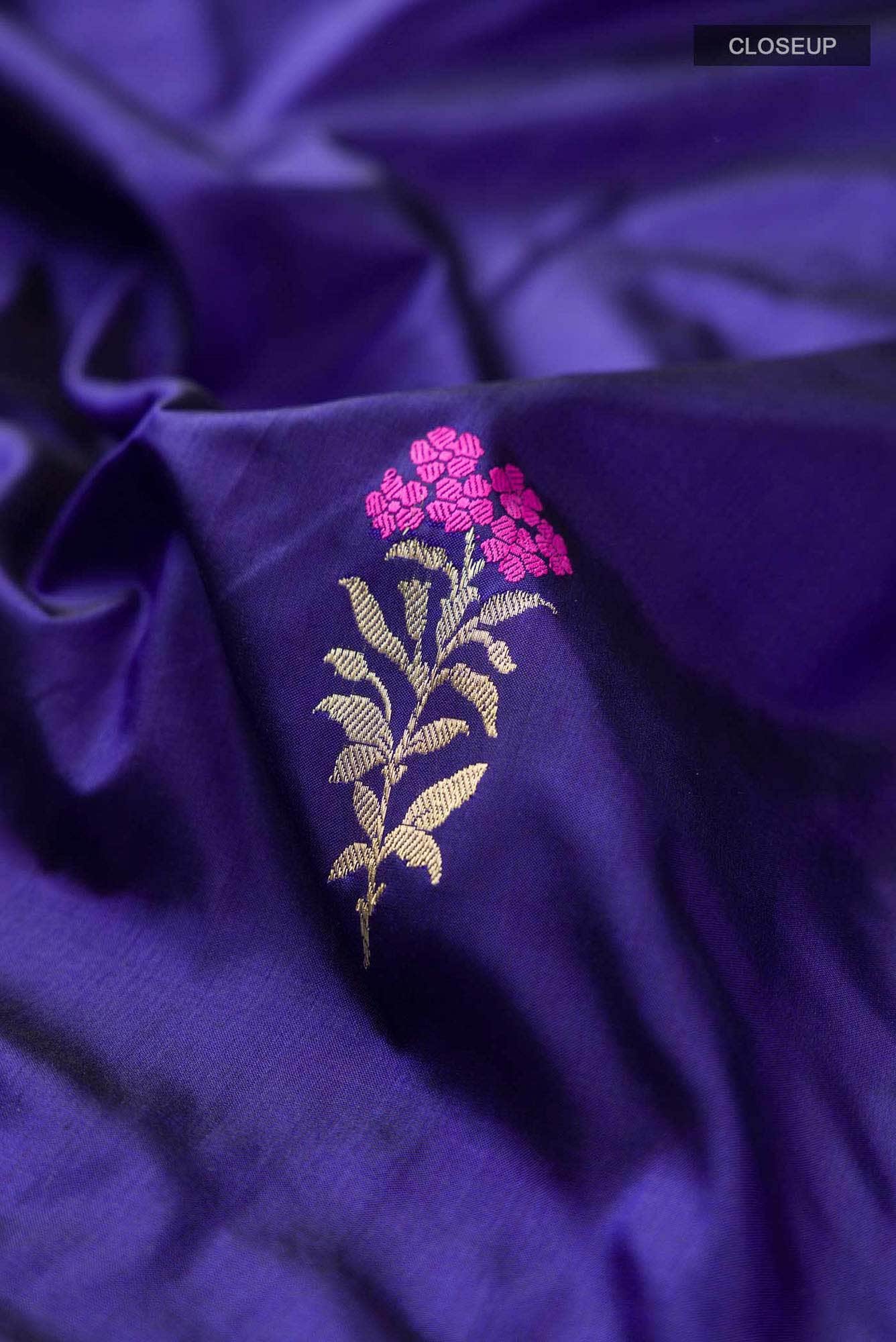 Blue Banarasi Katan Silk Saree