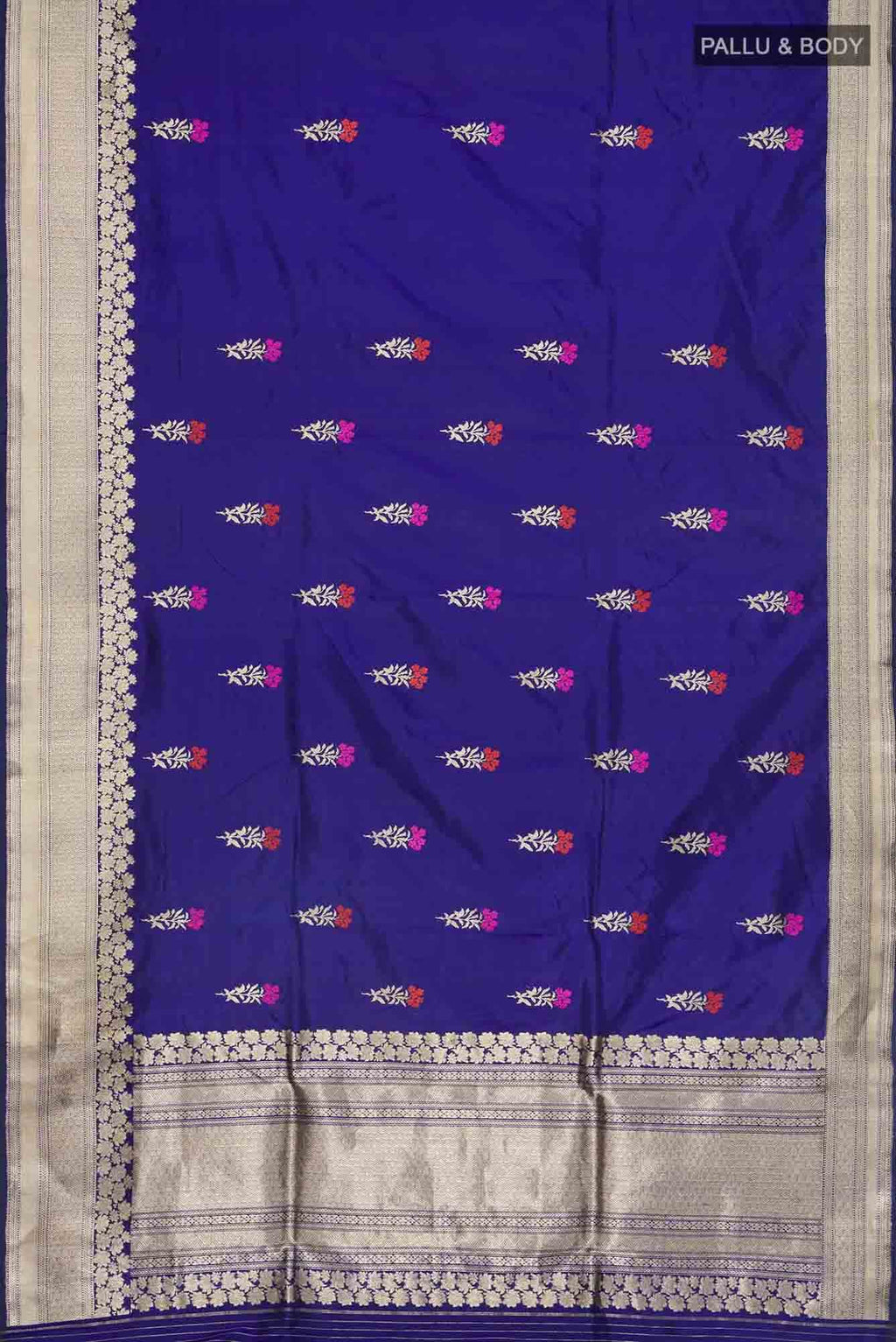 Blue Banarasi Katan Silk Saree
