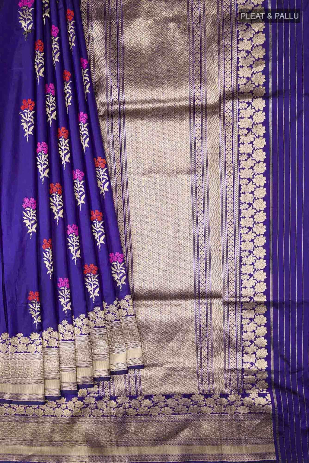 Blue Banarasi Katan Silk Saree