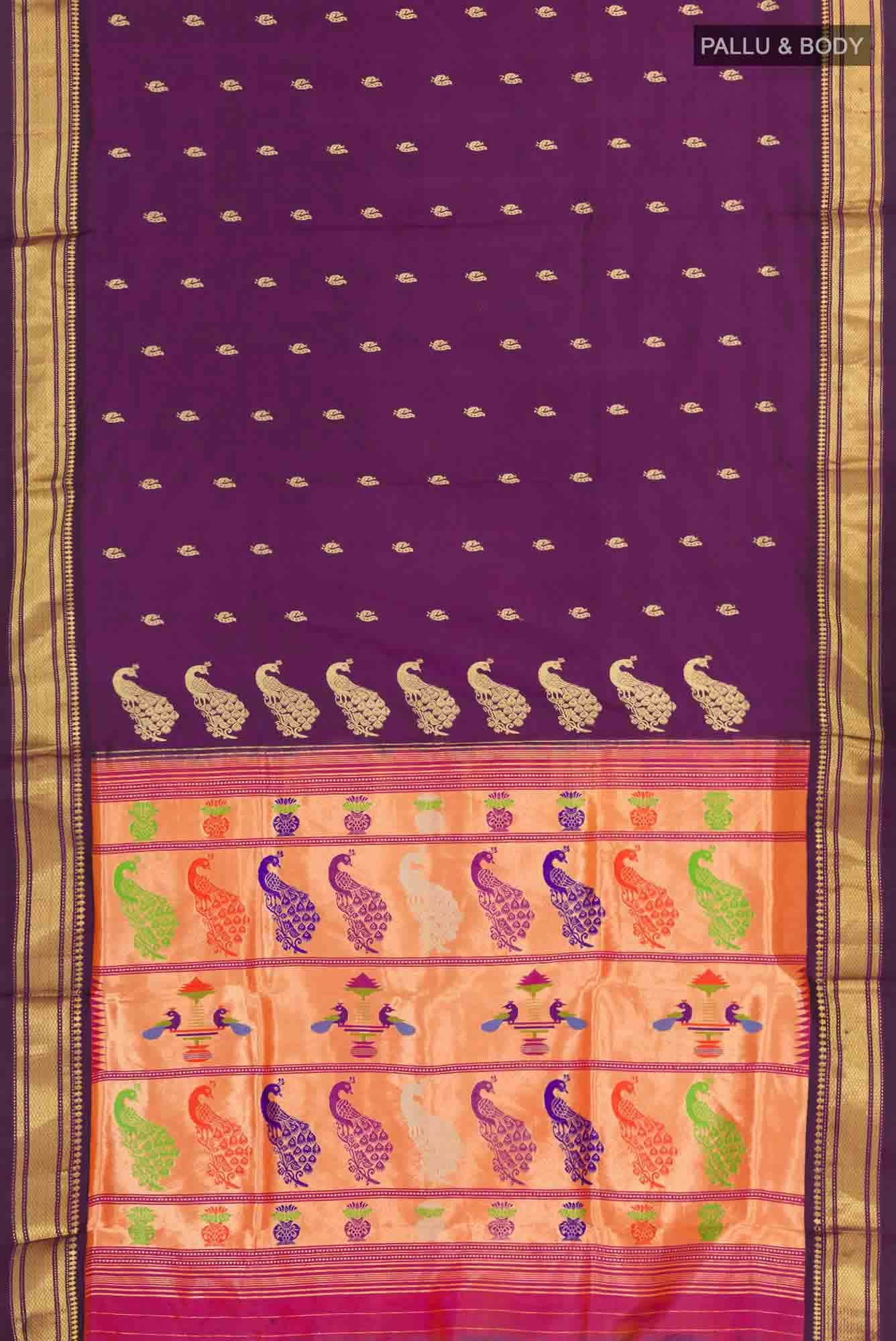 Purple Paithani Silk Saree