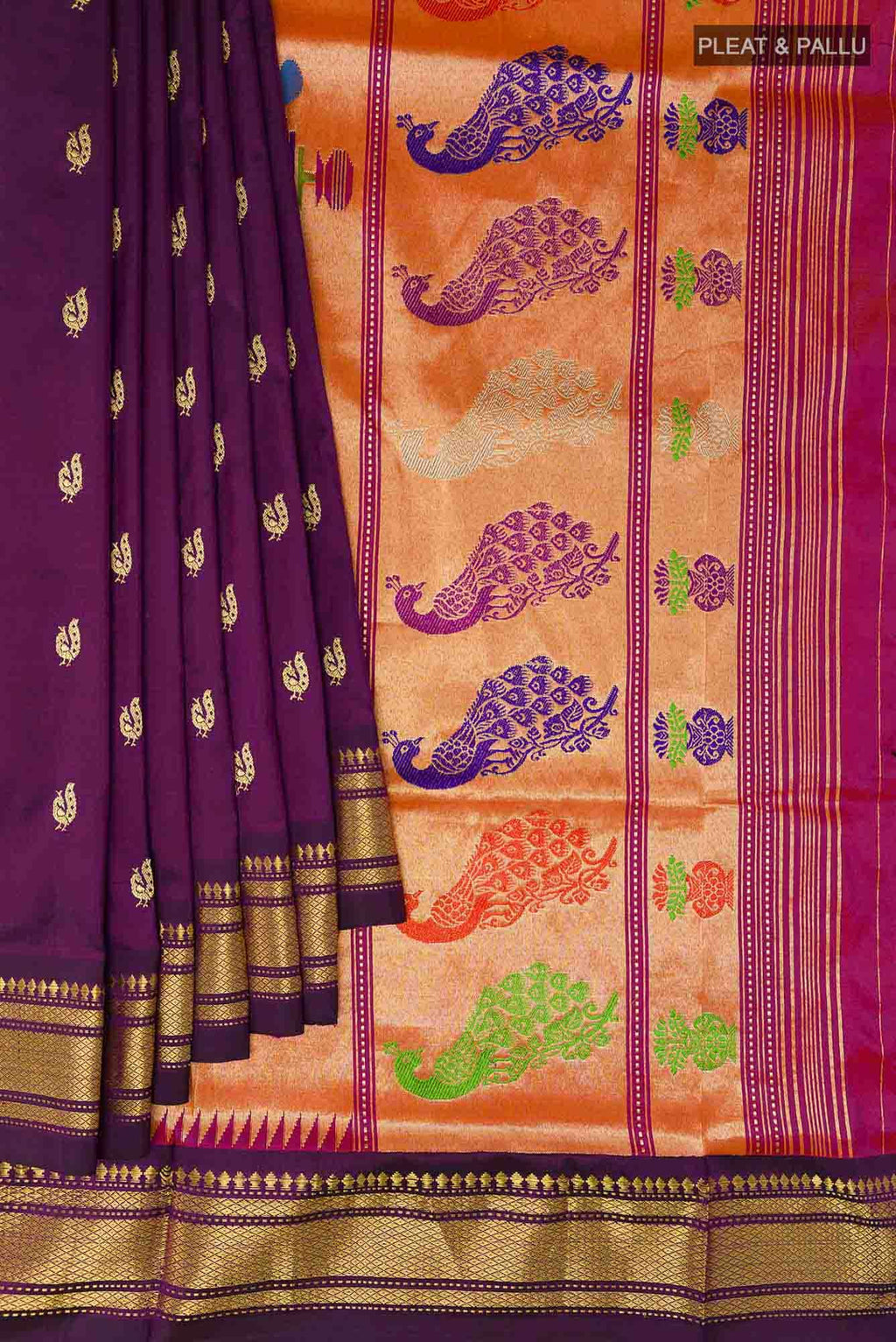 Purple Paithani Silk Saree