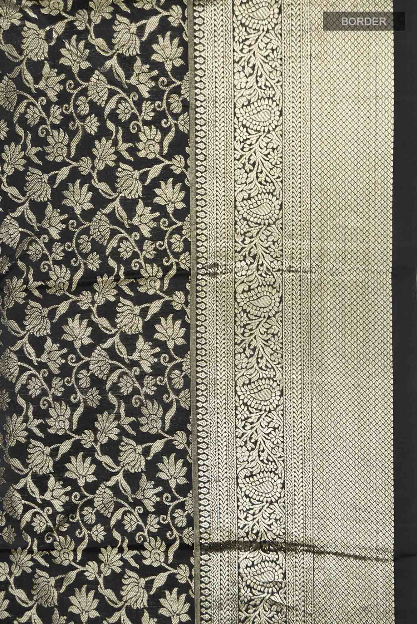 Black Kanchipuram Silk Saree