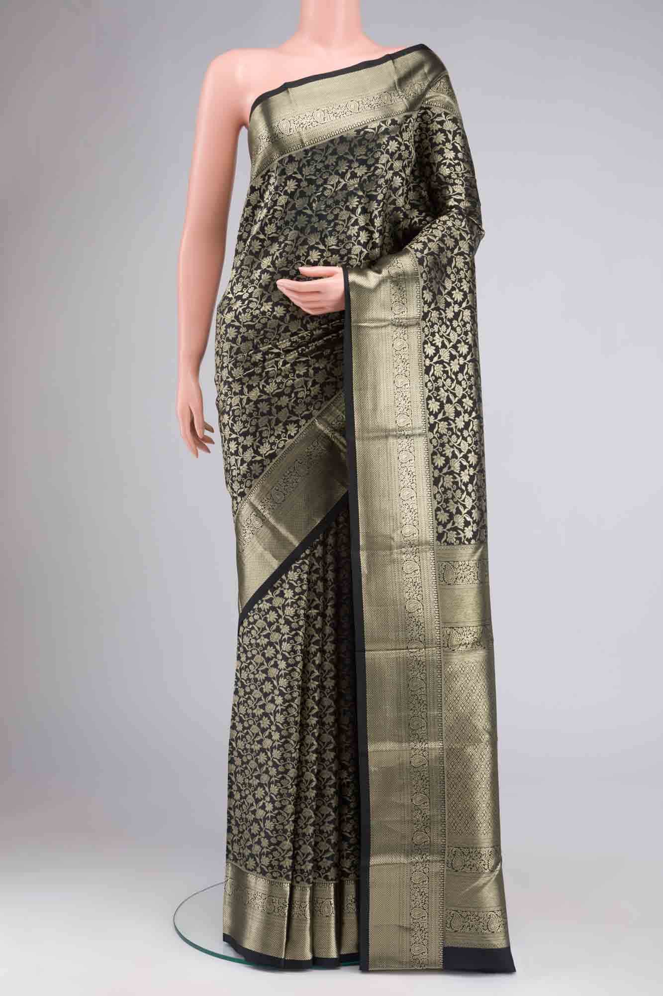 Black Kanchipuram Silk Saree