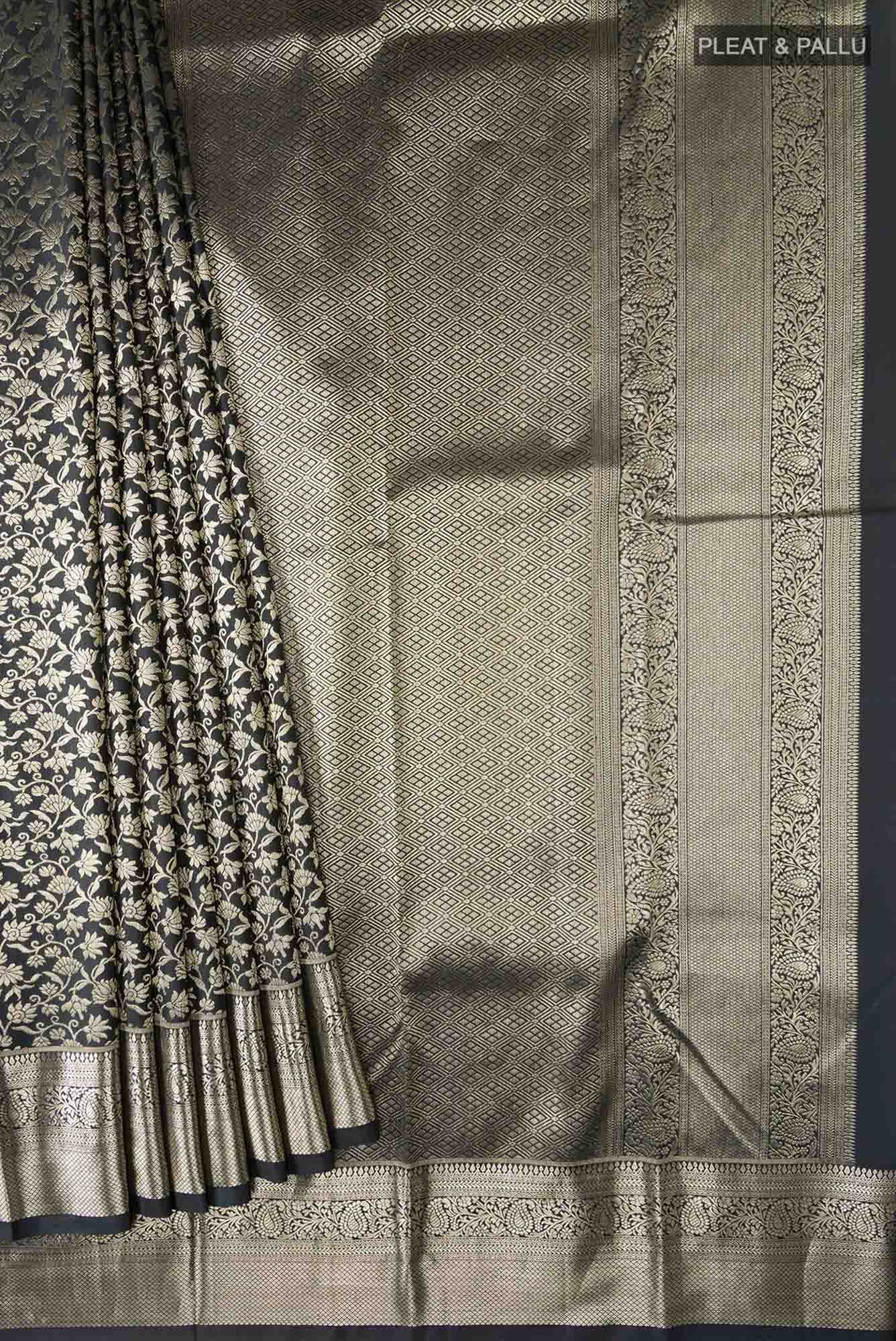 Black Kanchipuram Silk Saree