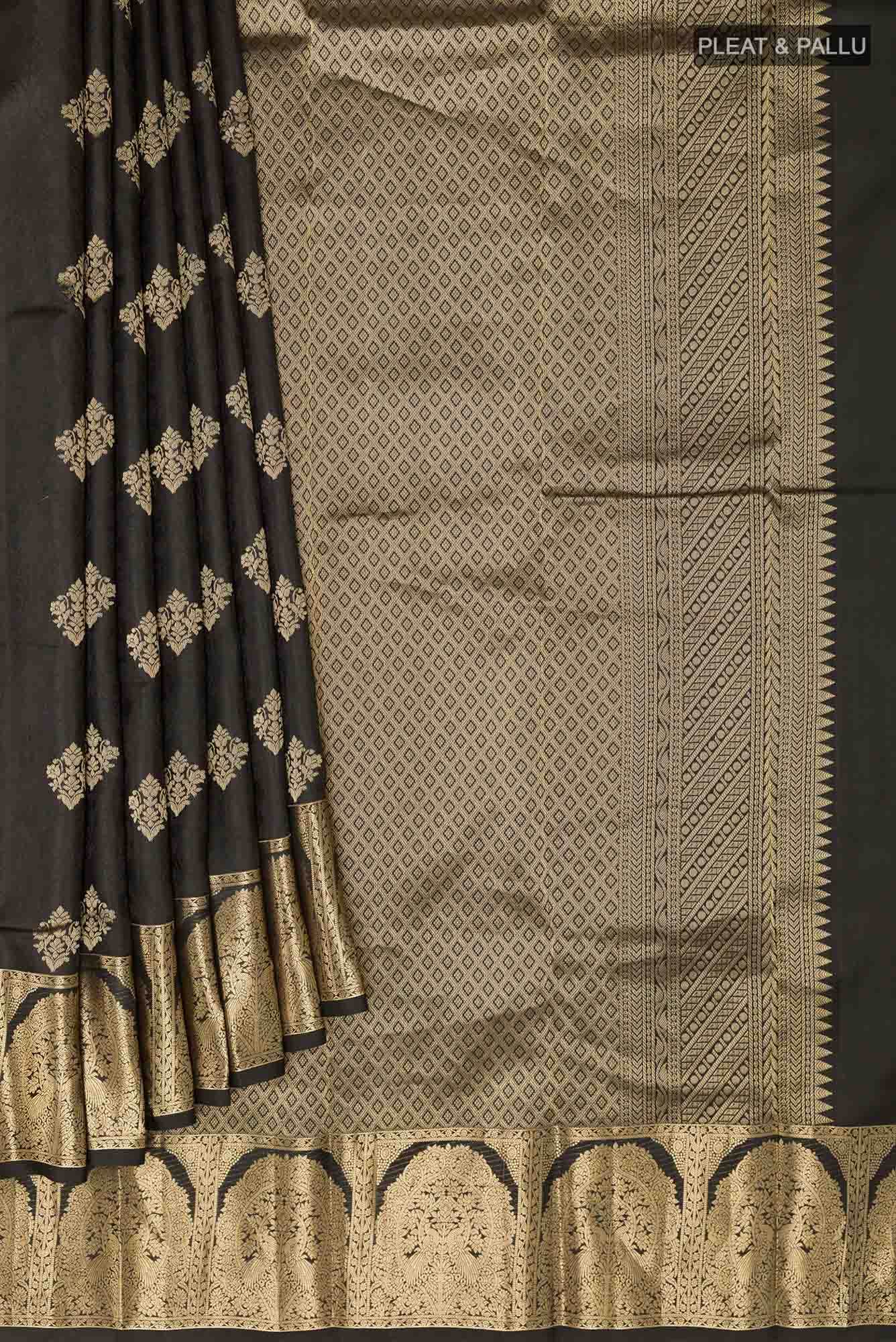 Black Kanchipuram Silk Saree