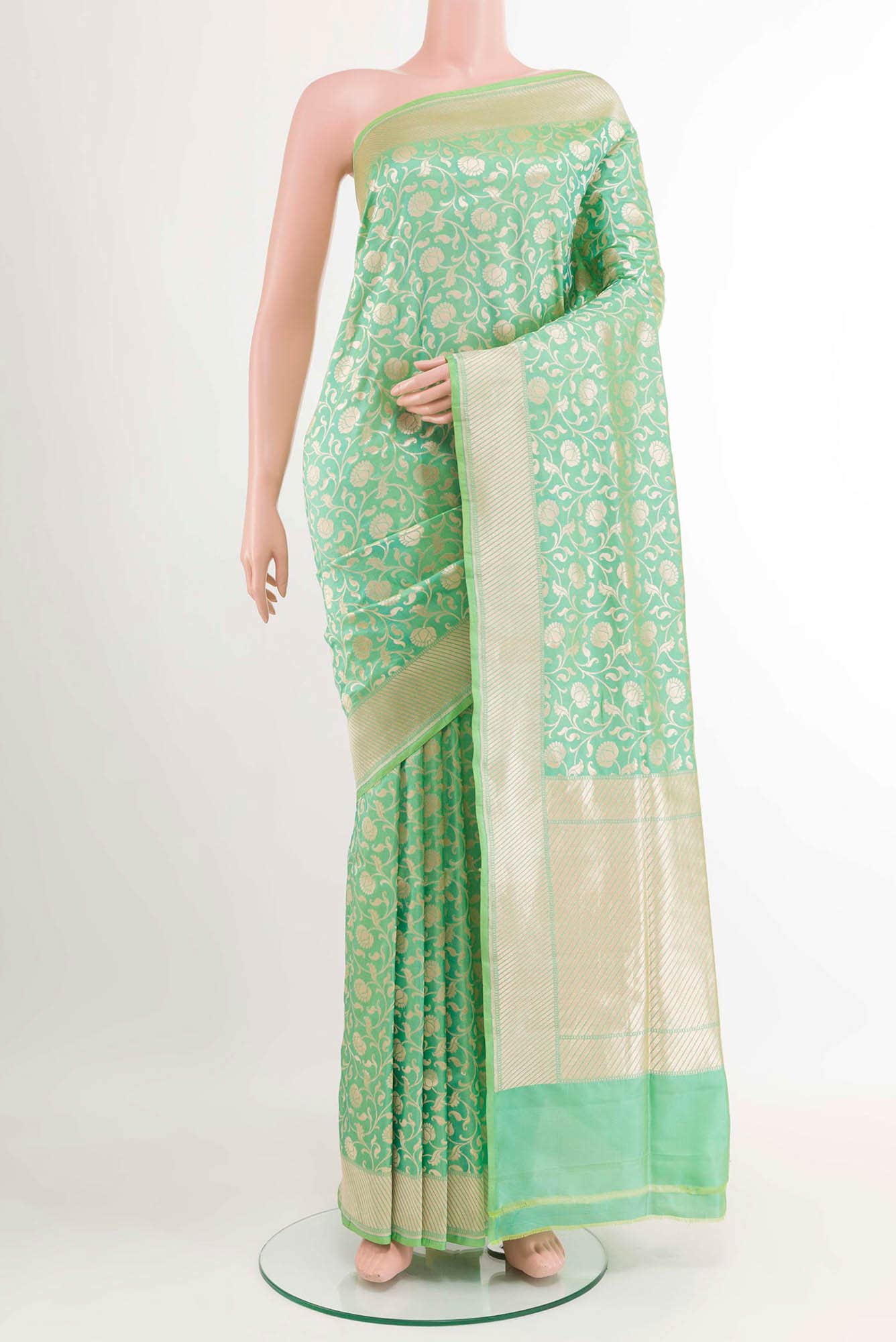 Green Blended Banarasi Silk Saree