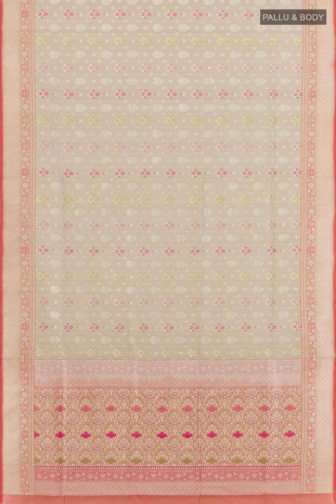 Grey Blended Banarasi Silk Saree