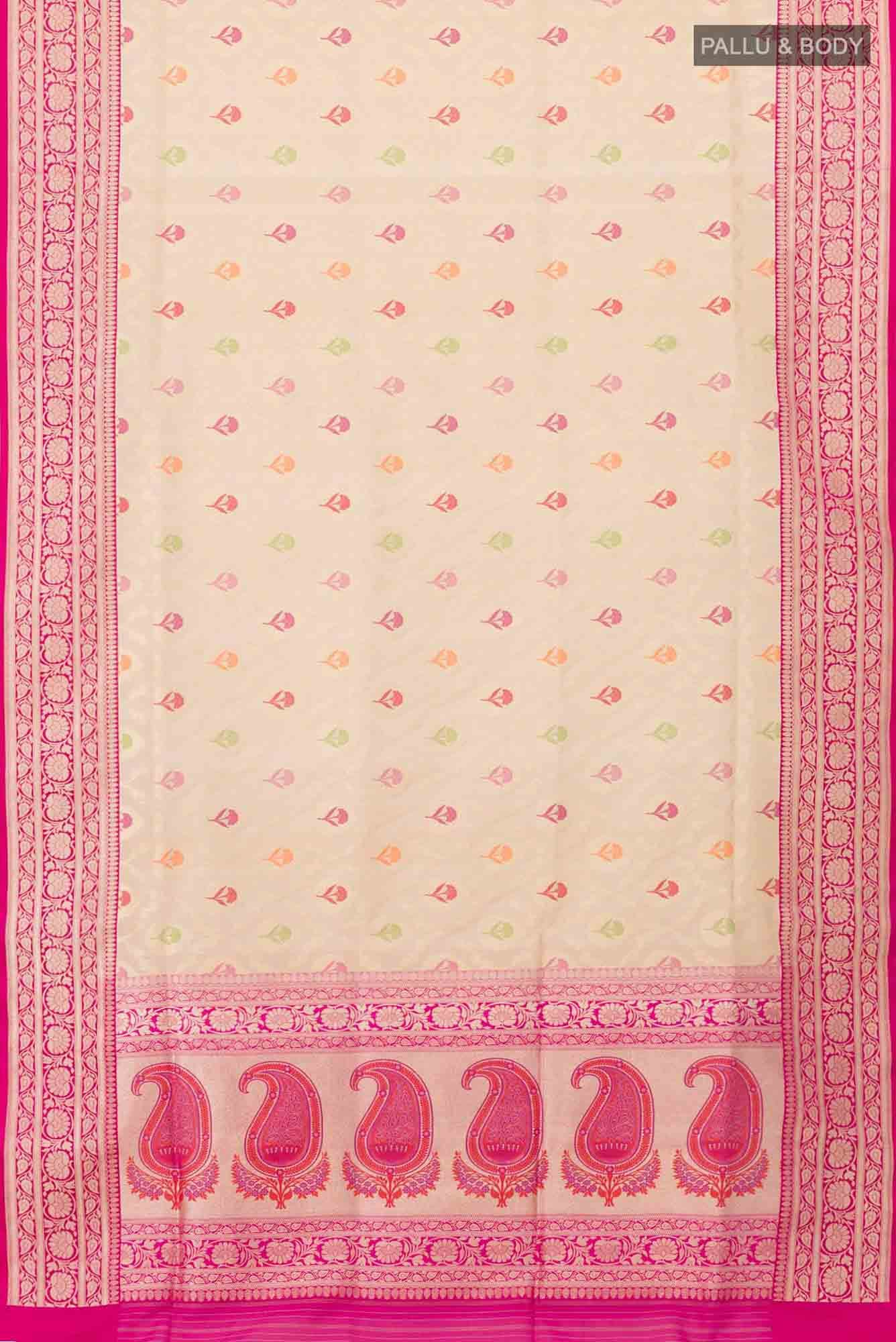 Beige Blended Banarasi Silk Saree