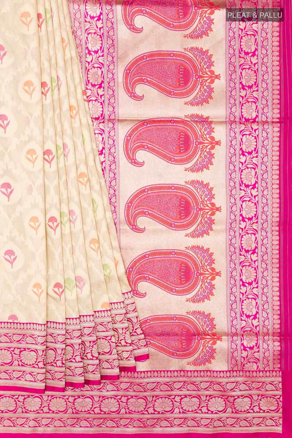 Beige Blended Banarasi Silk Saree