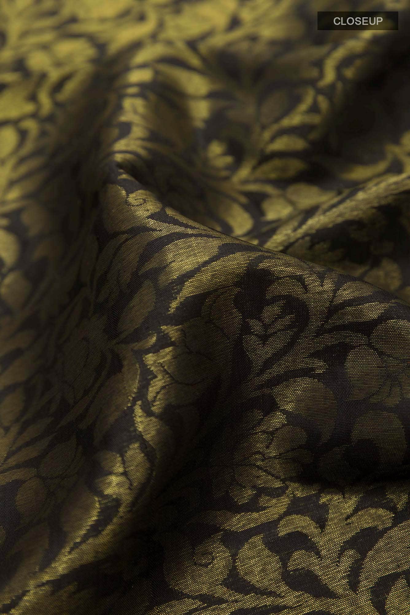 Pure Silk Pure Zari Black Uppada Saree