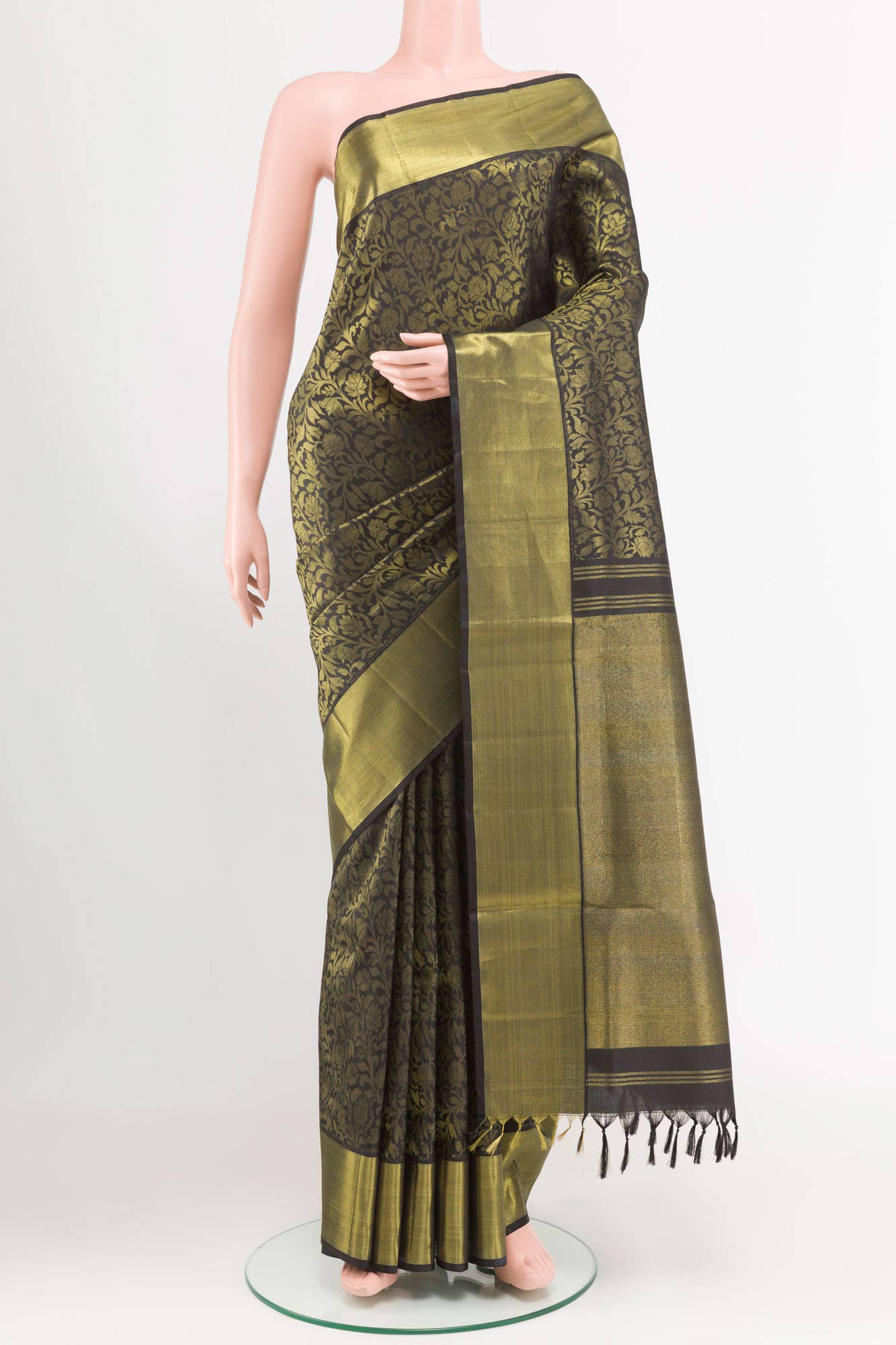 Pure Silk Pure Zari Black Uppada Saree