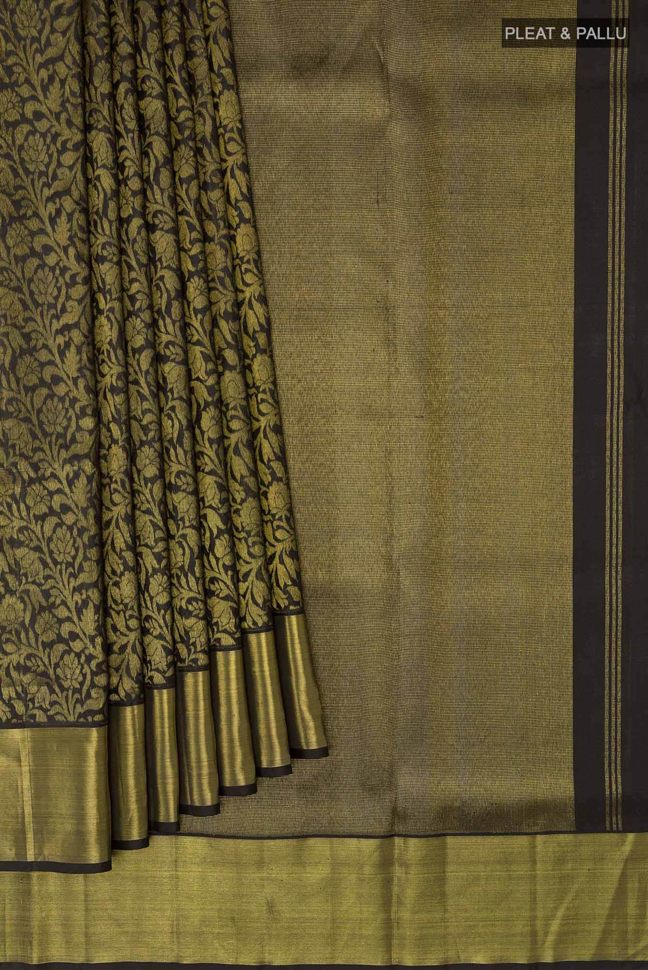 Pure Silk Pure Zari Black Uppada Saree