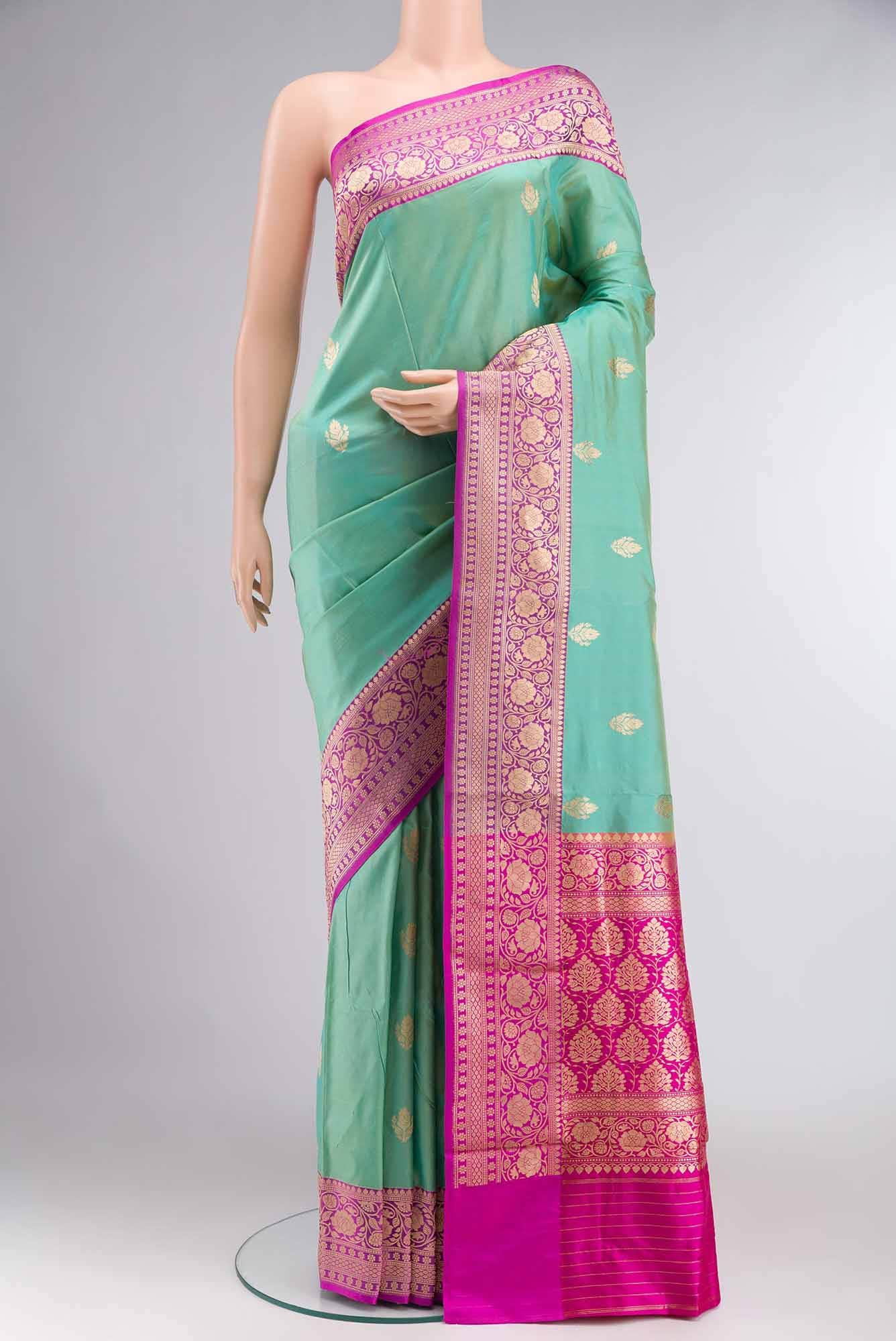 Green Banarasi Katan Silk Saree
