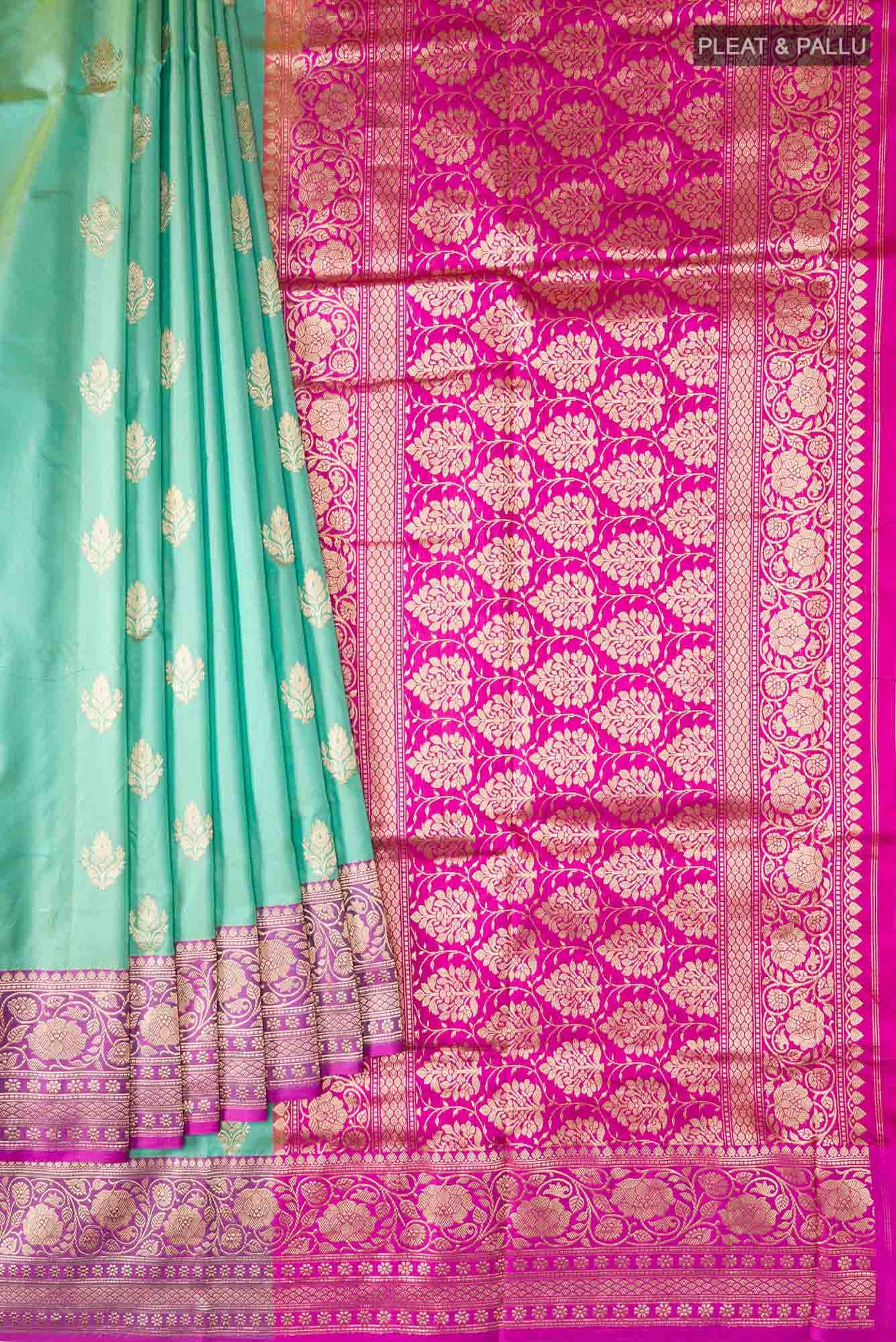 Green Banarasi Katan Silk Saree