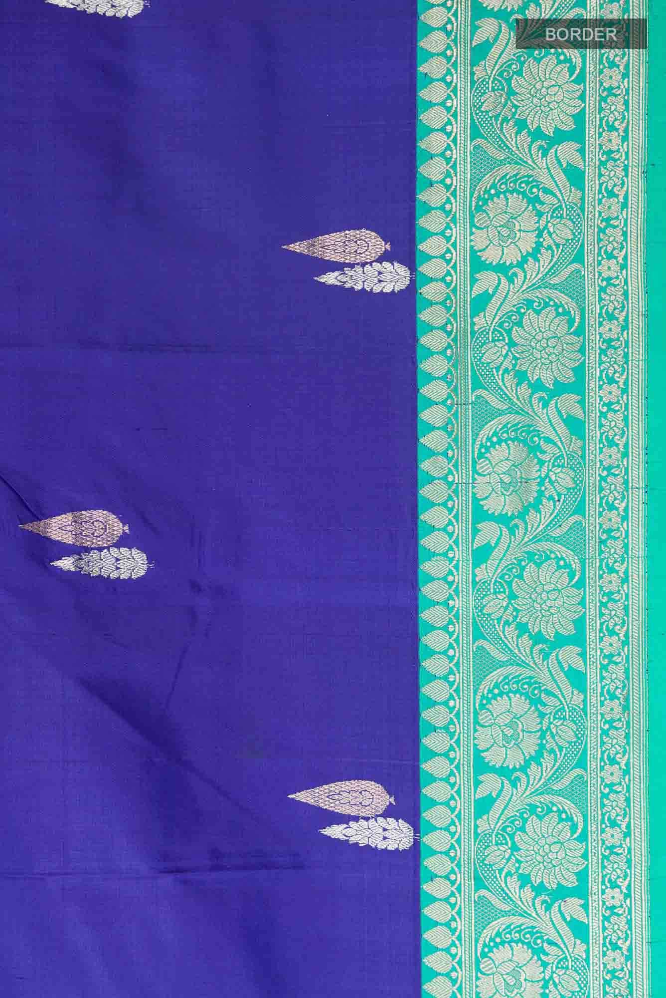 Blue Banarasi Katan Silk Saree