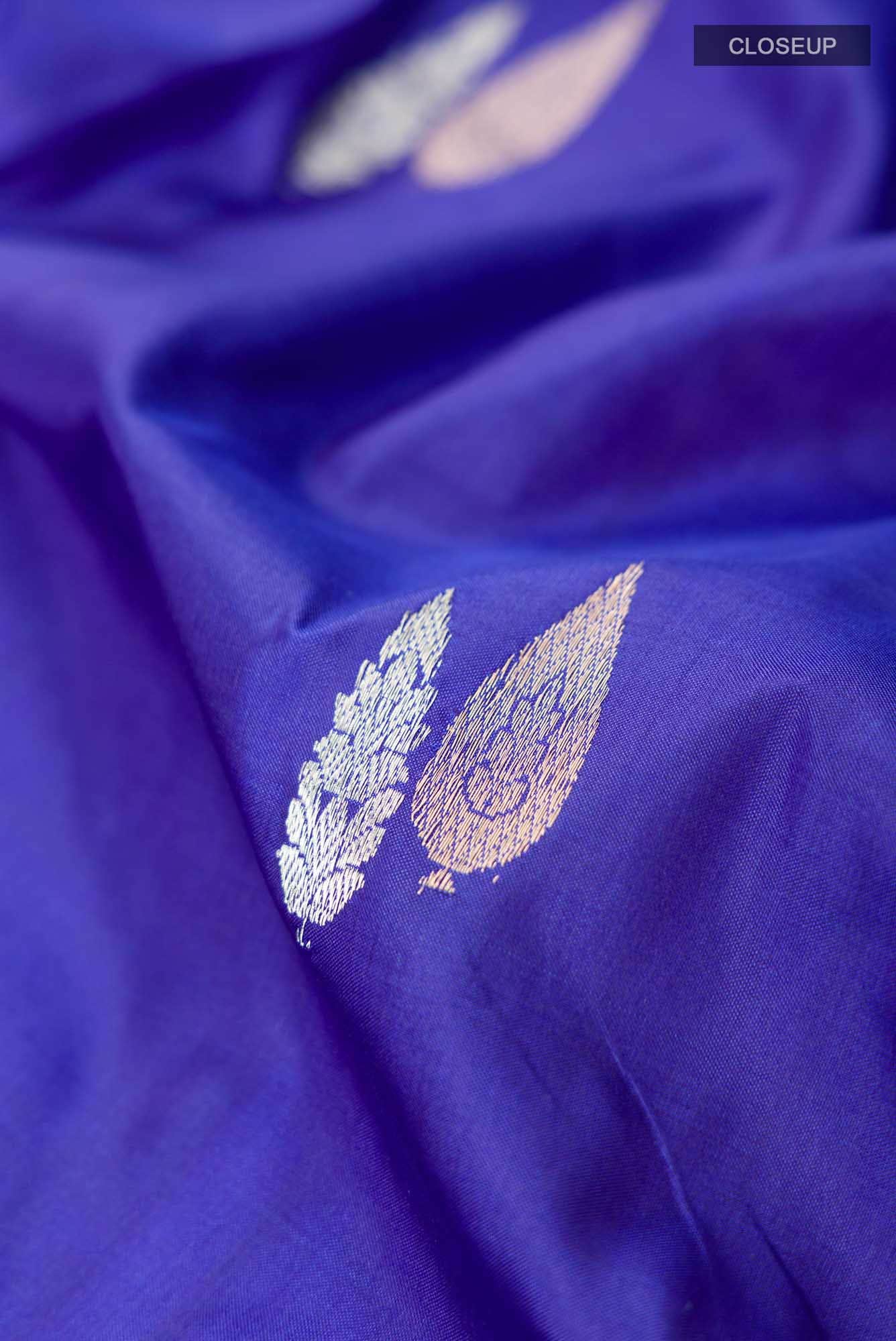 Blue Banarasi Katan Silk Saree