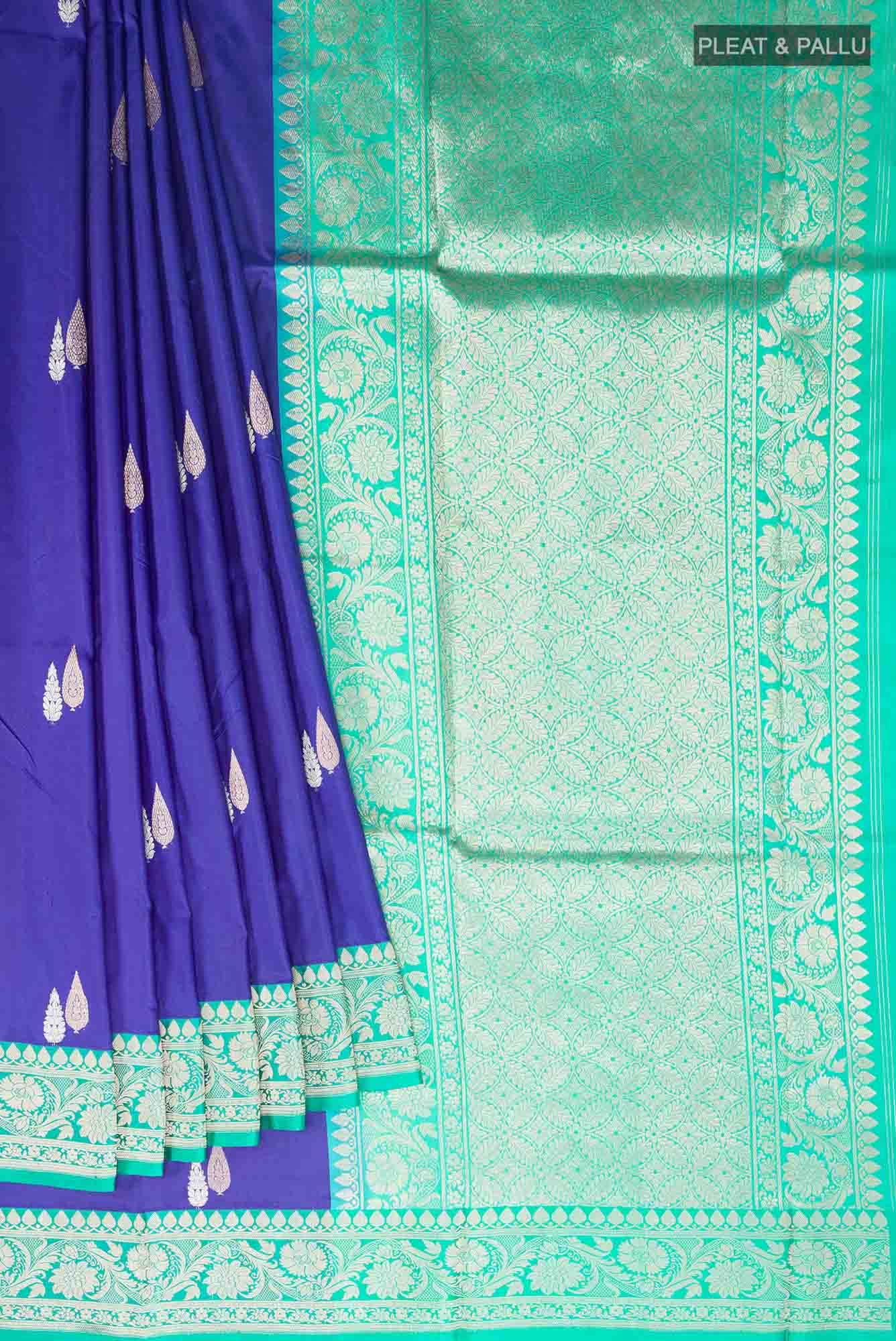 Blue Banarasi Katan Silk Saree