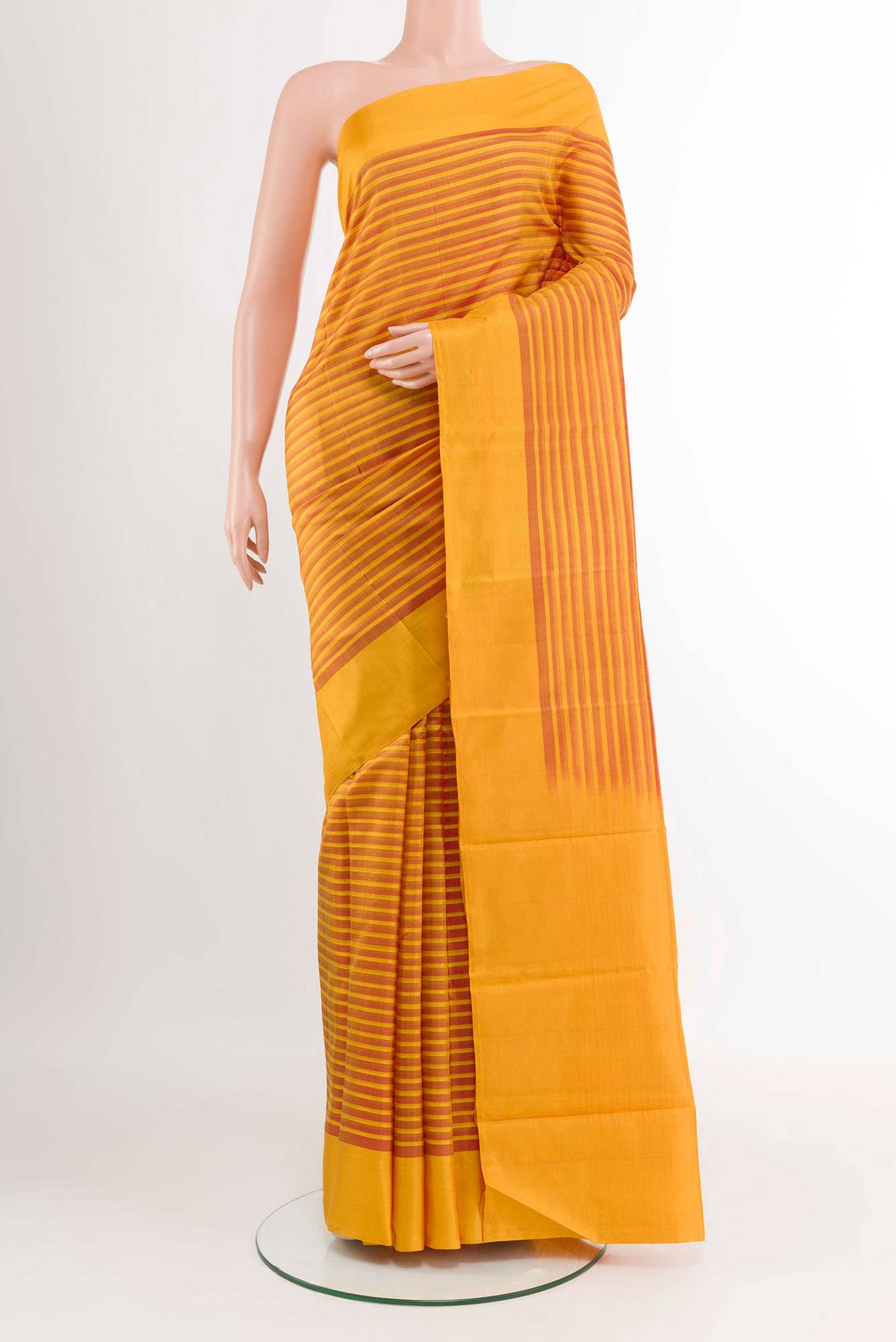 Mustard Kanchipuram Silk Saree