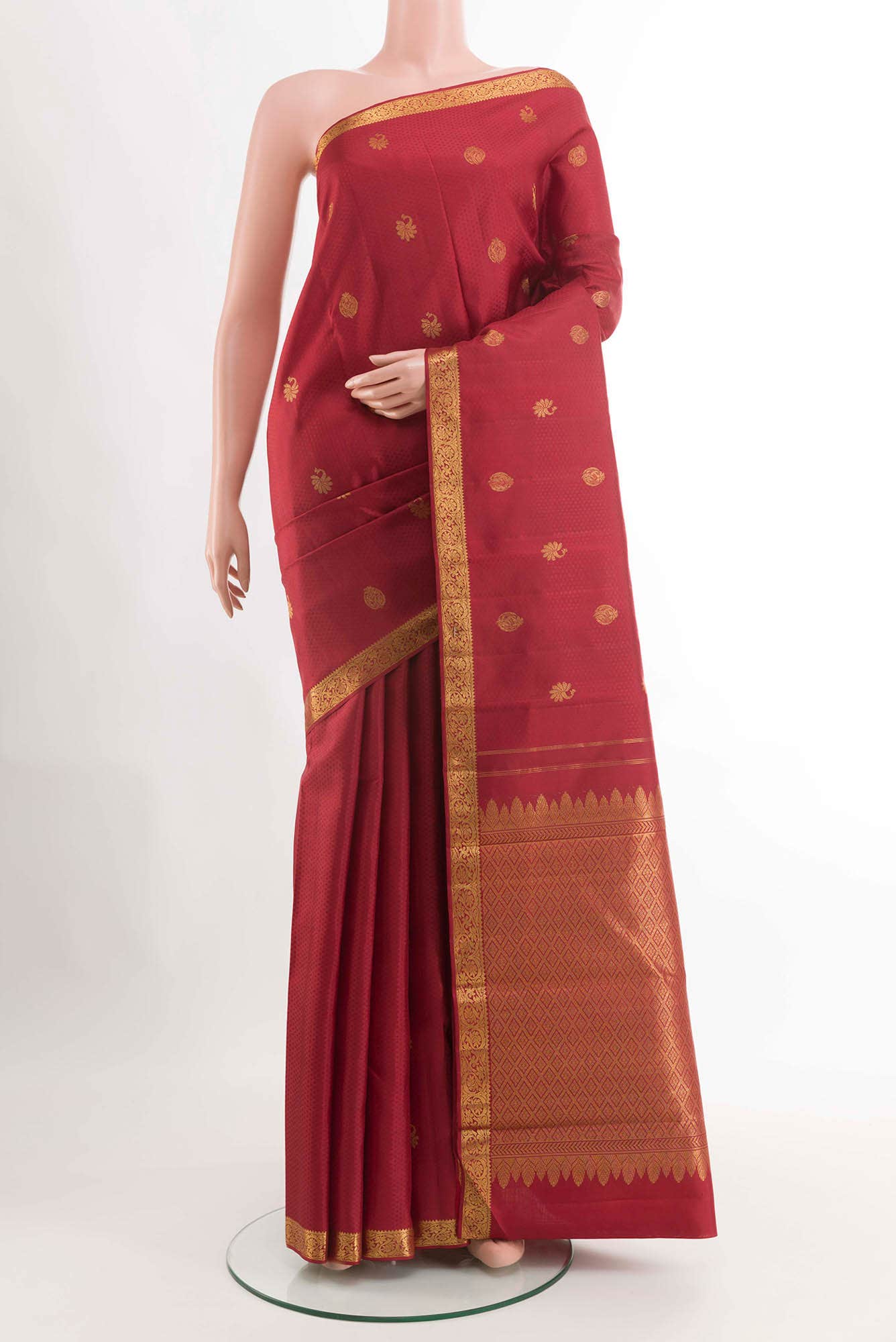 Maroon Kanchipuram Silk Saree